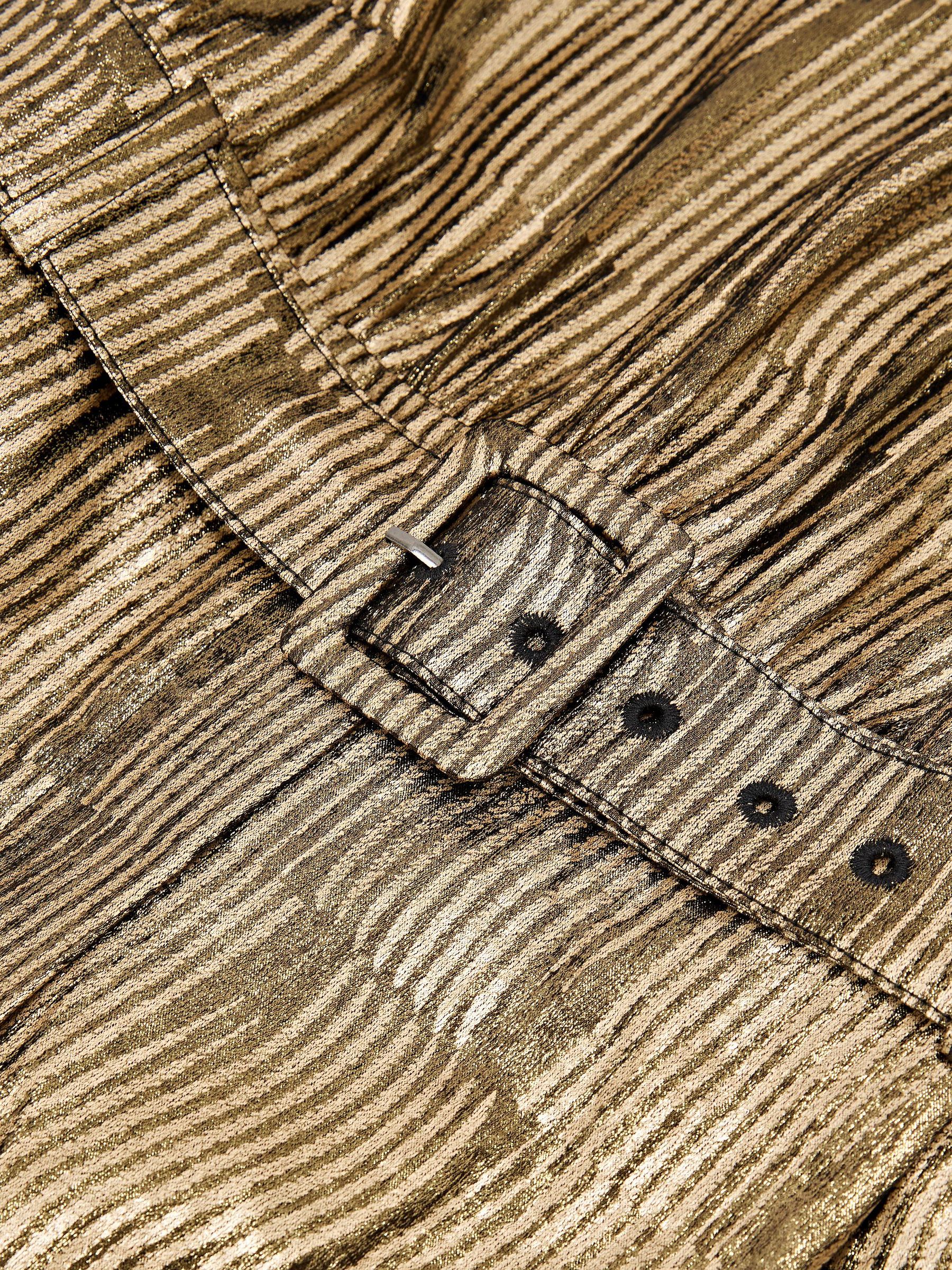 Metallic Sleeveless Belted Wide-Leg Jumpsuit in Gold - Image 8 of 8