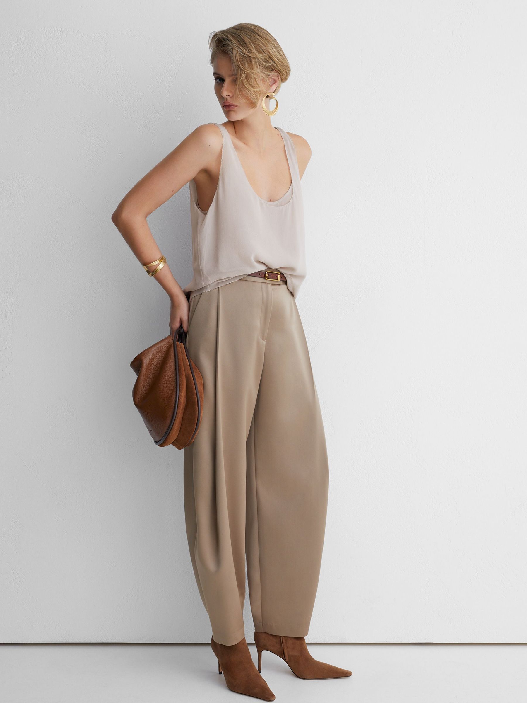 Atelier Silk-Chiffon Layer Vest in Taupe - Image 3 of 7