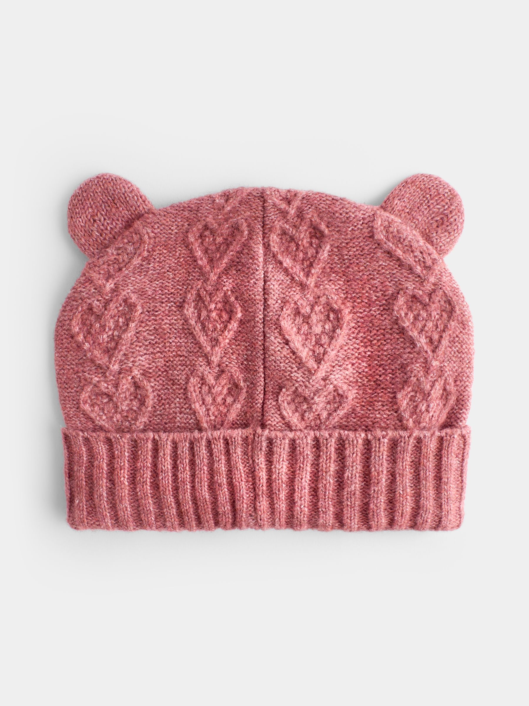 Pink Bear Knitted Hat And Mittens Set - Image 3 of 7