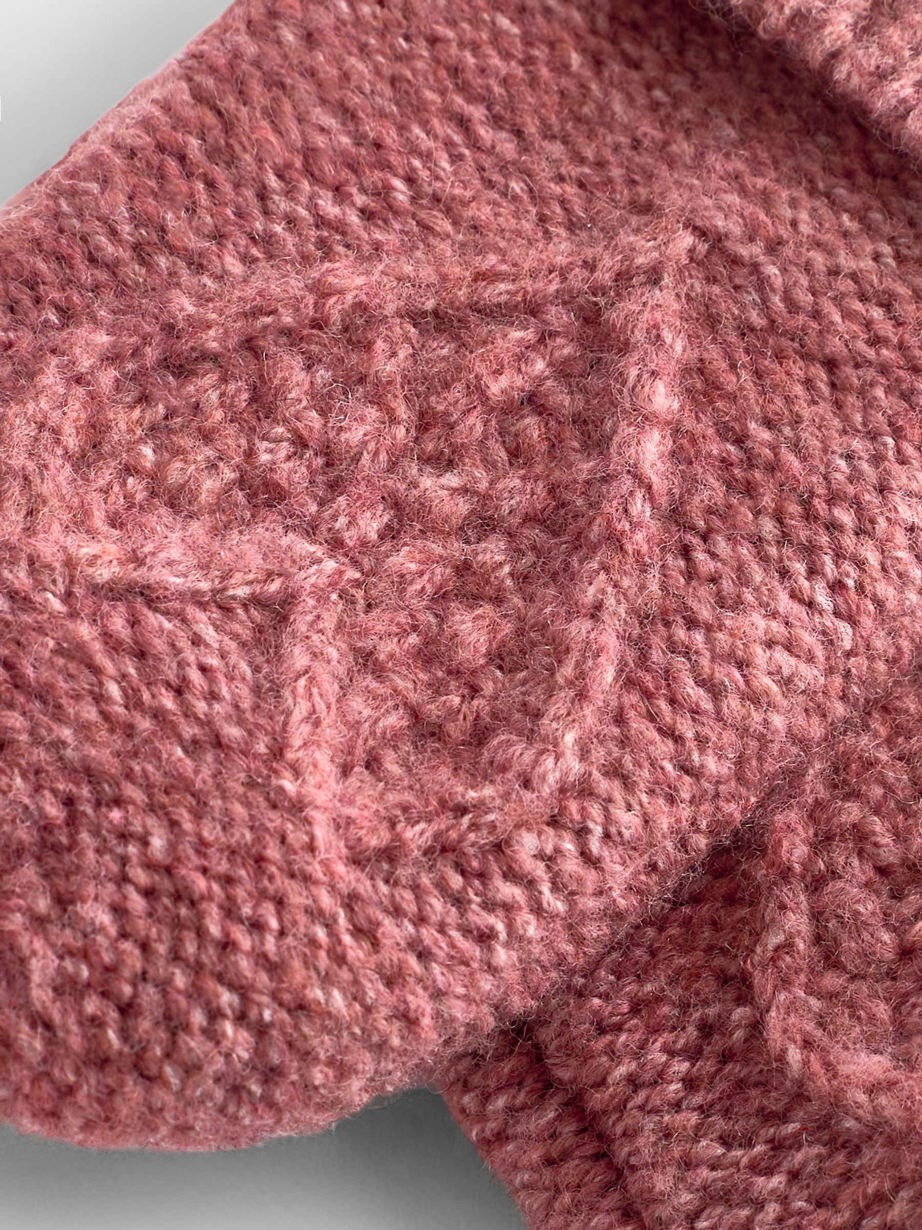 Pink Bear Knitted Hat And Mittens Set - Image 6 of 7