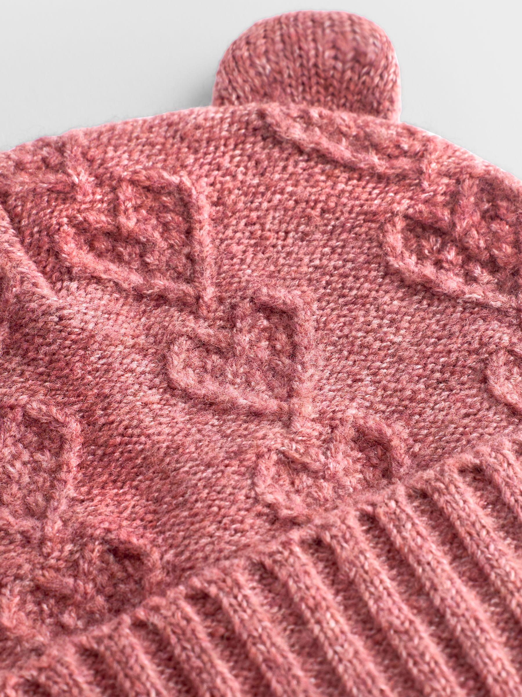 Pink Bear Knitted Hat And Mittens Set - Image 7 of 7