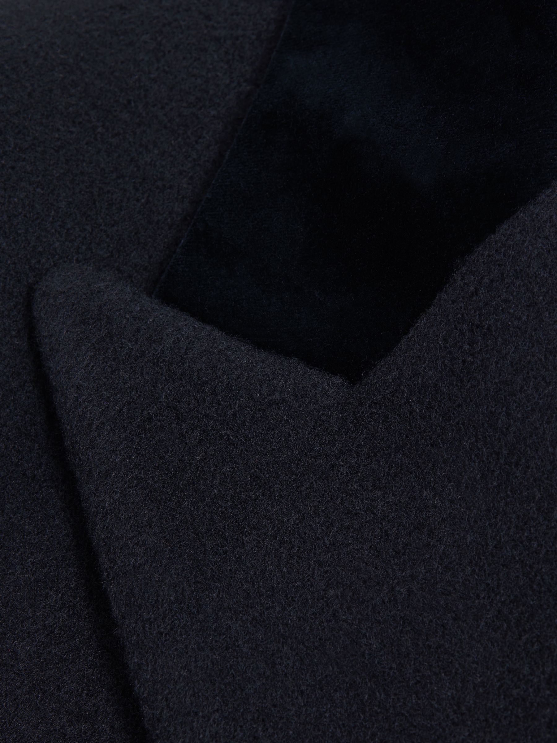 Wool Double Breasted Velvet Coat in Navy - Image 6 of 6