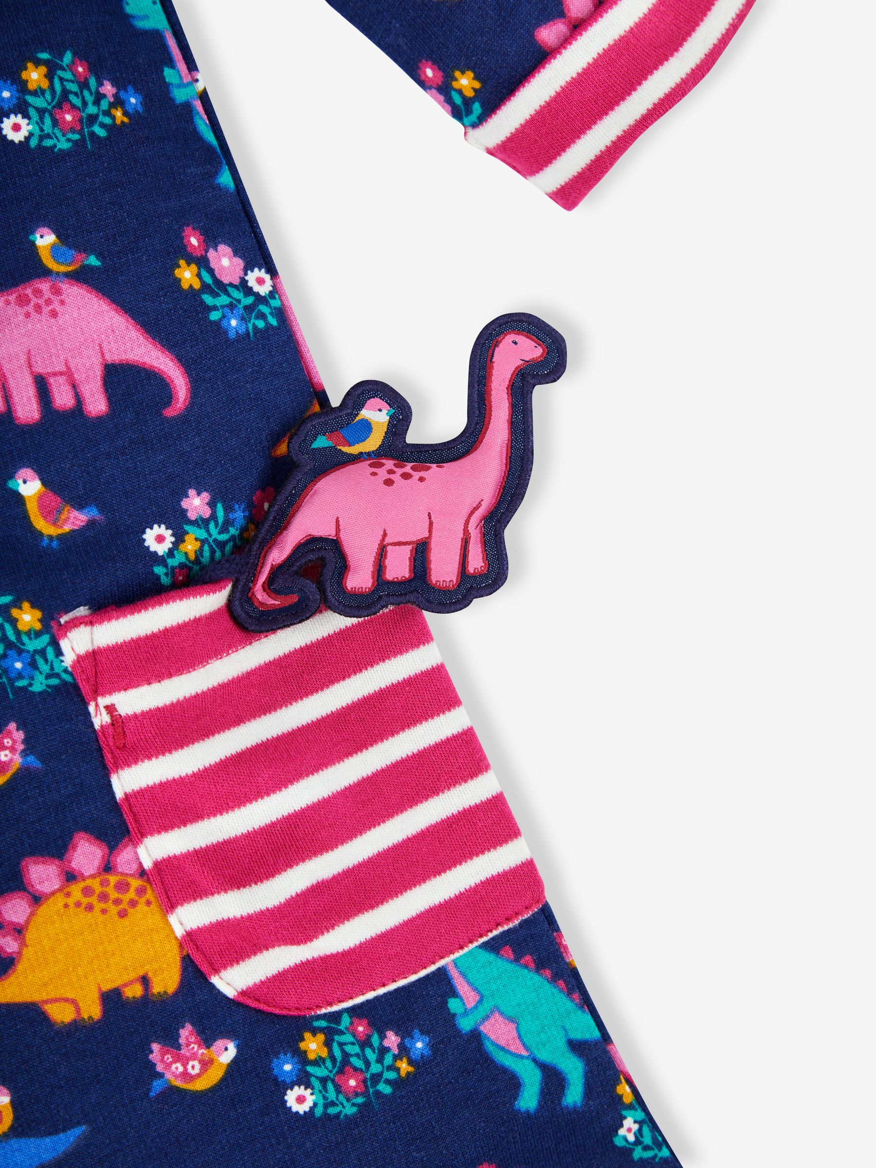 Navy Blue Dino & Bird Girls' A-Line Dress - Image 4 of 4