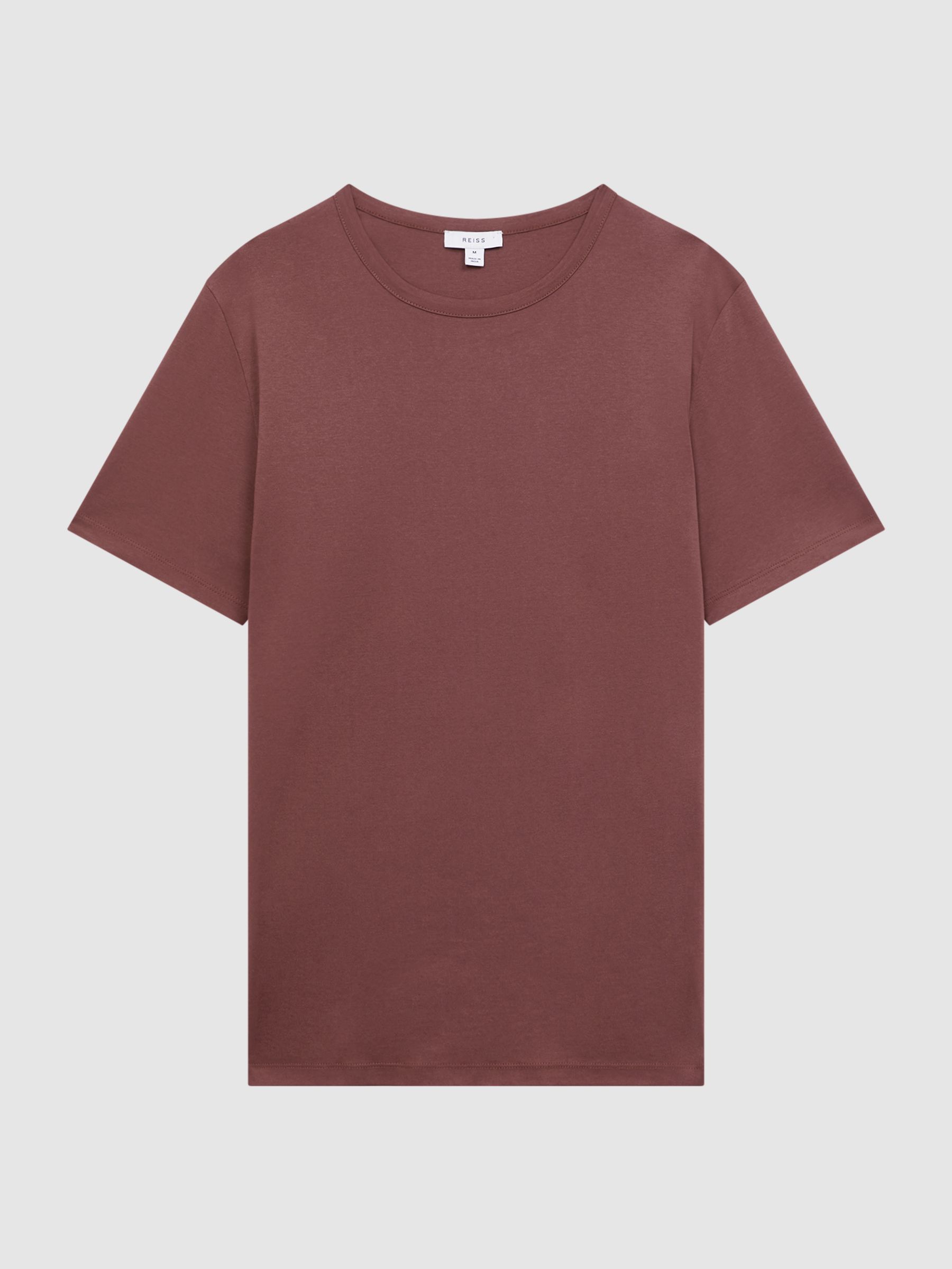 Mercerised Cotton Crew Neck T-Shirt in Copper - Image 2 of 5