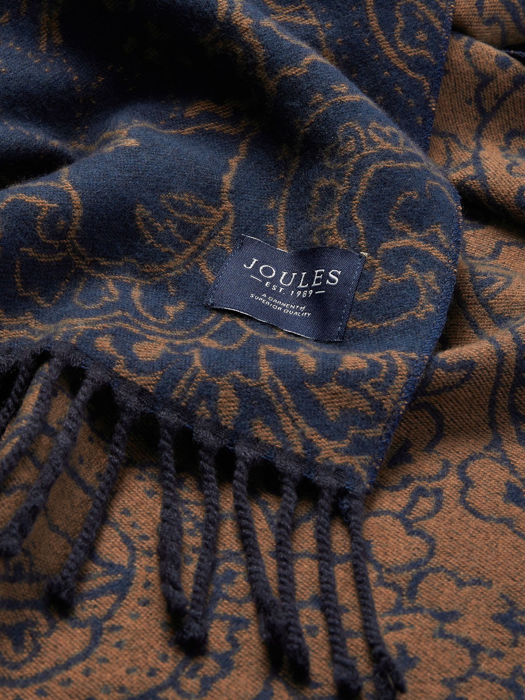 LissKiss Pashmina-Schal Prussian Blue Mit Lurex & Quasten - 70 X 180 Cm, Weicher Schal Einheitsgröße