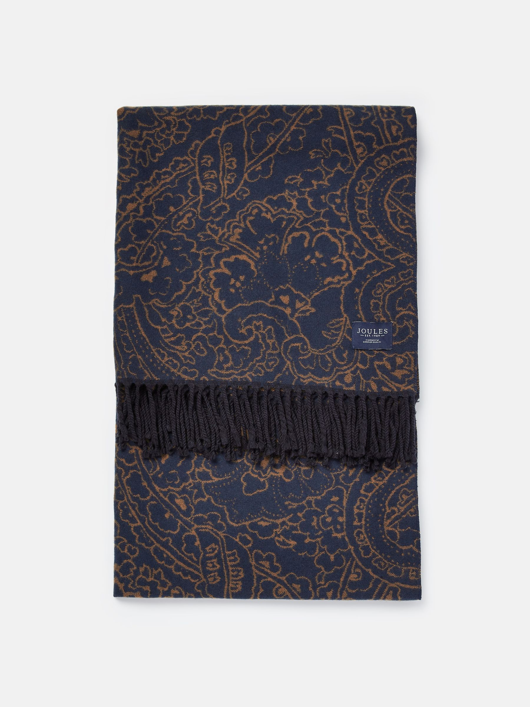 Elissa Navy Paisley Jaquard Scarf - Image 6 of 6