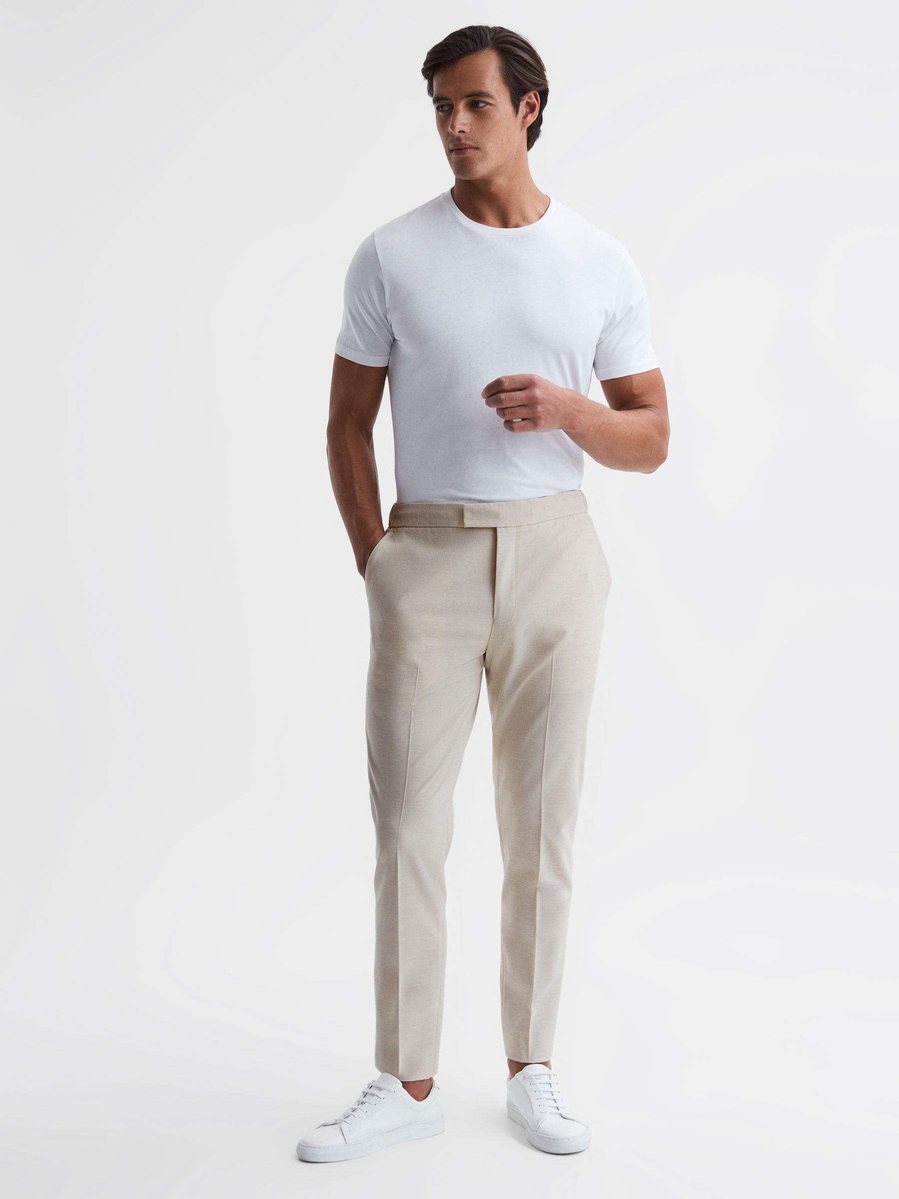 Relaxed Drawstring Trousers in Ecru - Image 3 of 5