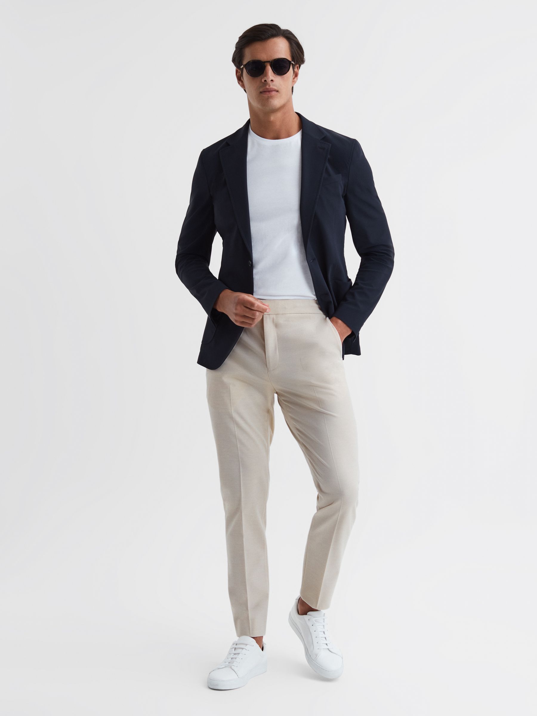 Relaxed Drawstring Trousers in Ecru - Image 4 of 5