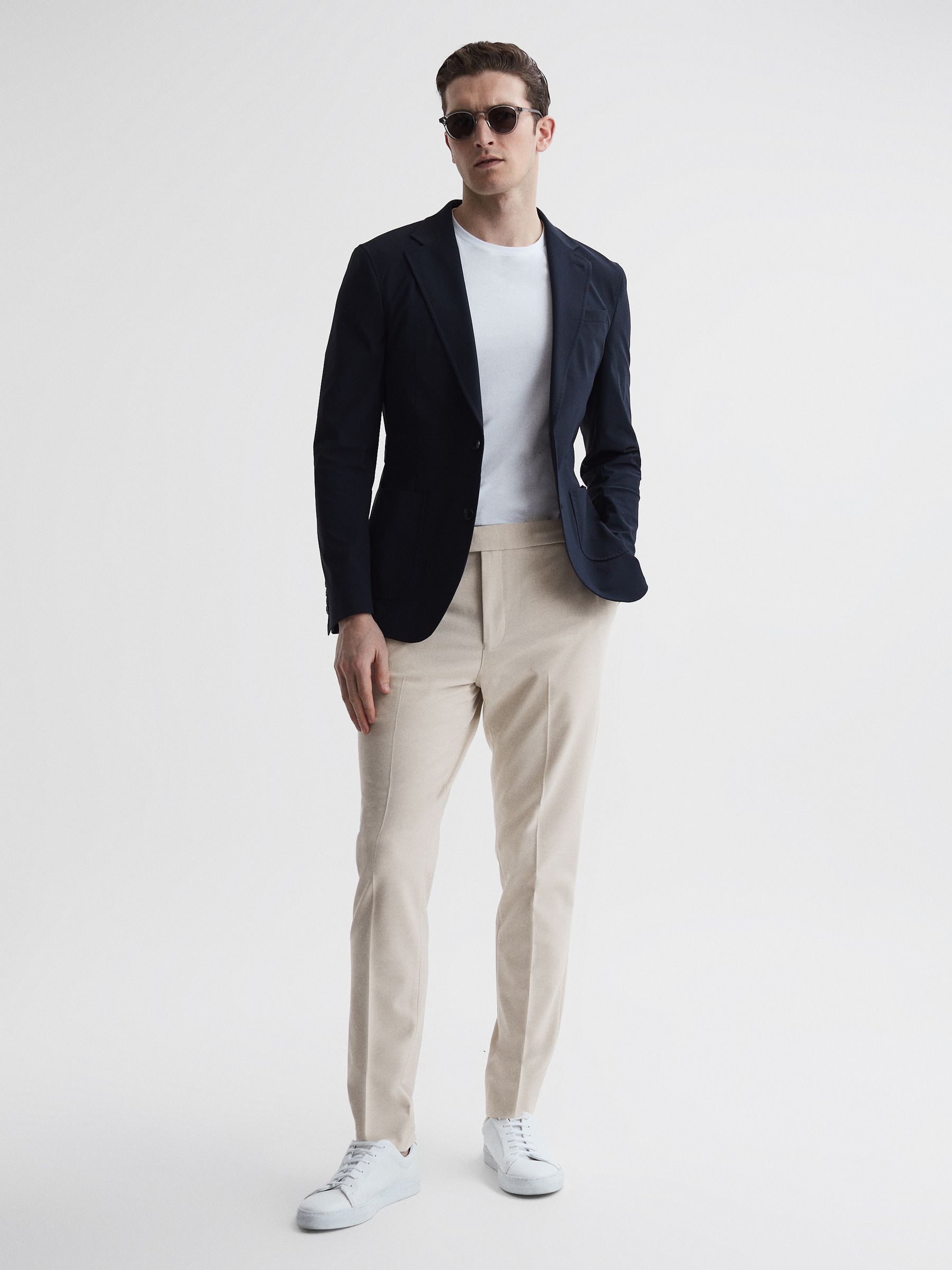 Slim-Fit Drawcord Trousers in Ecru - Image 6 of 6