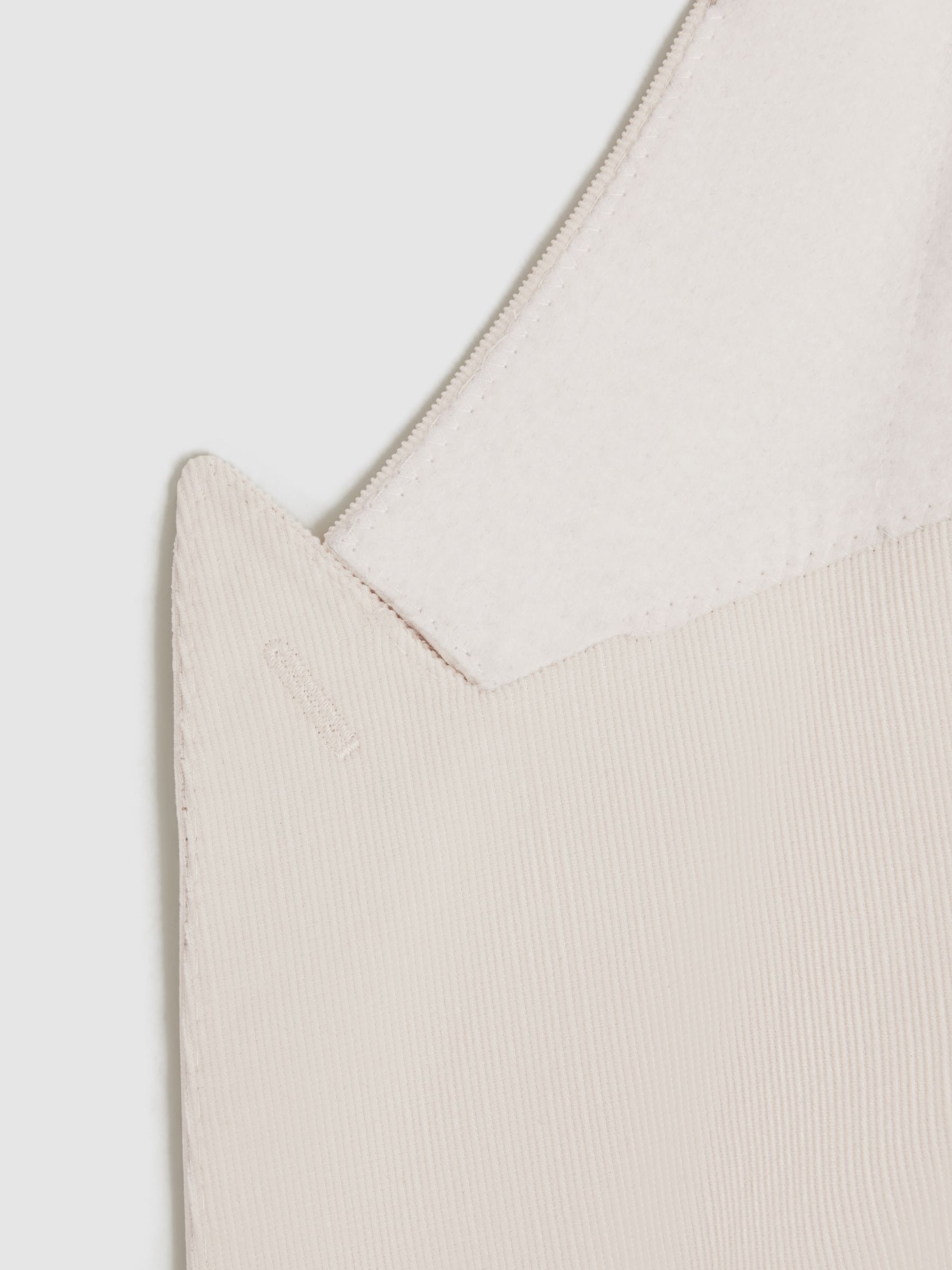 Slim Fit Double Breasted Cotton Blazer in Ecru - Image 7 of 8