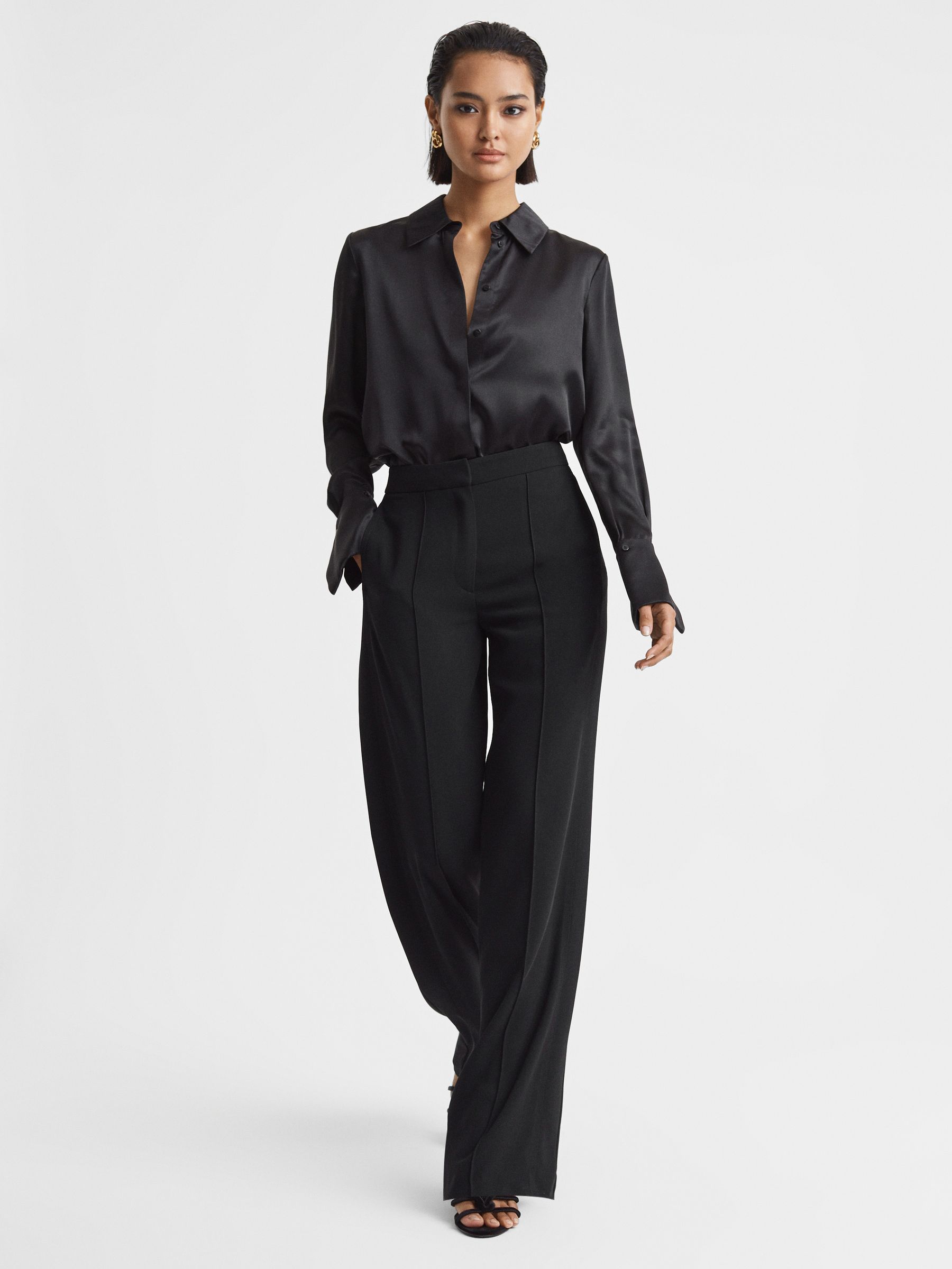 Petite Pull On Trousers in Black - Image 1 of 6