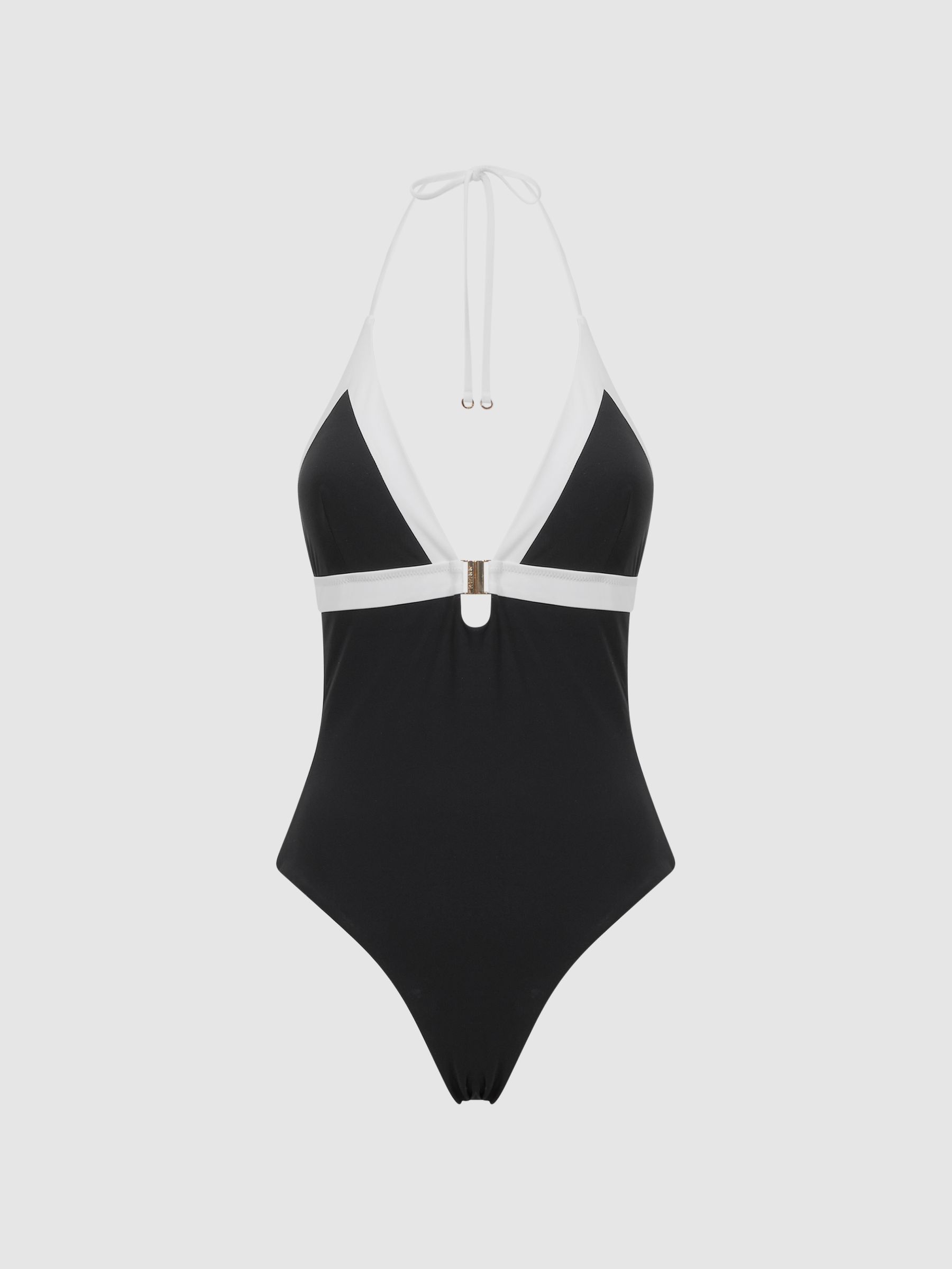 Colourblock Swimsuit in Black/White - Image 2 of 4