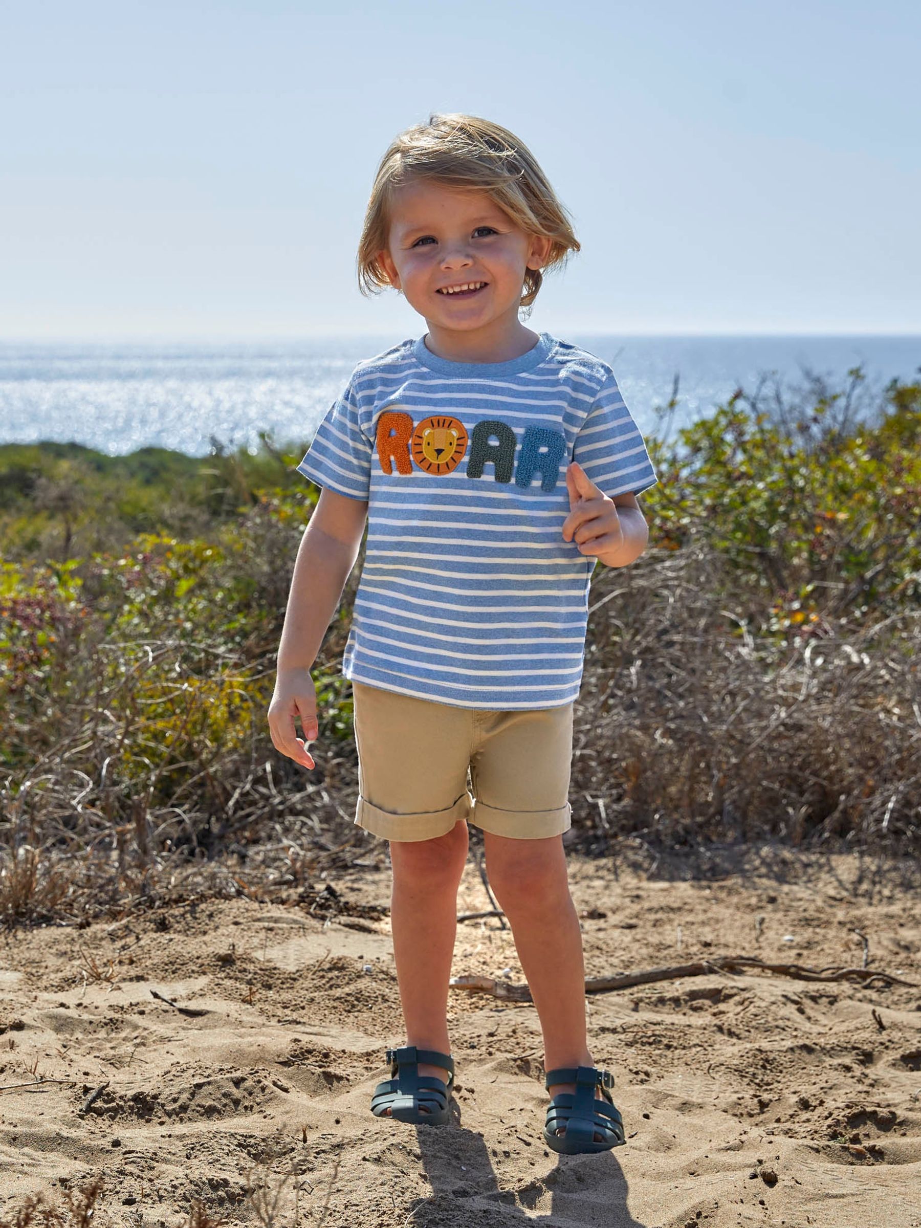 Blue Stripe Roar Appliqué T-Shirt - Image 4 of 4