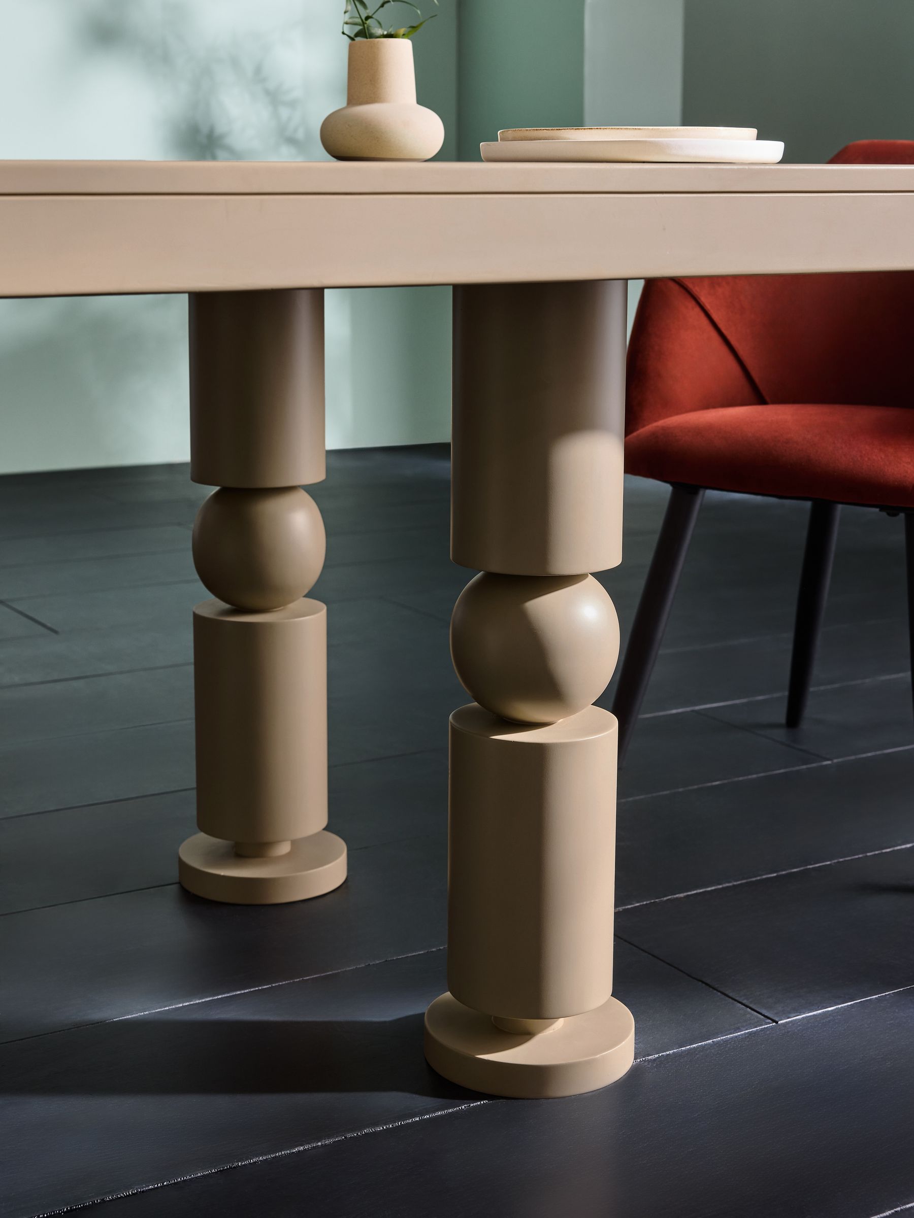 Cora 6 Seater Dining Table in Dusky Mauve Pink - Image 4 of 4