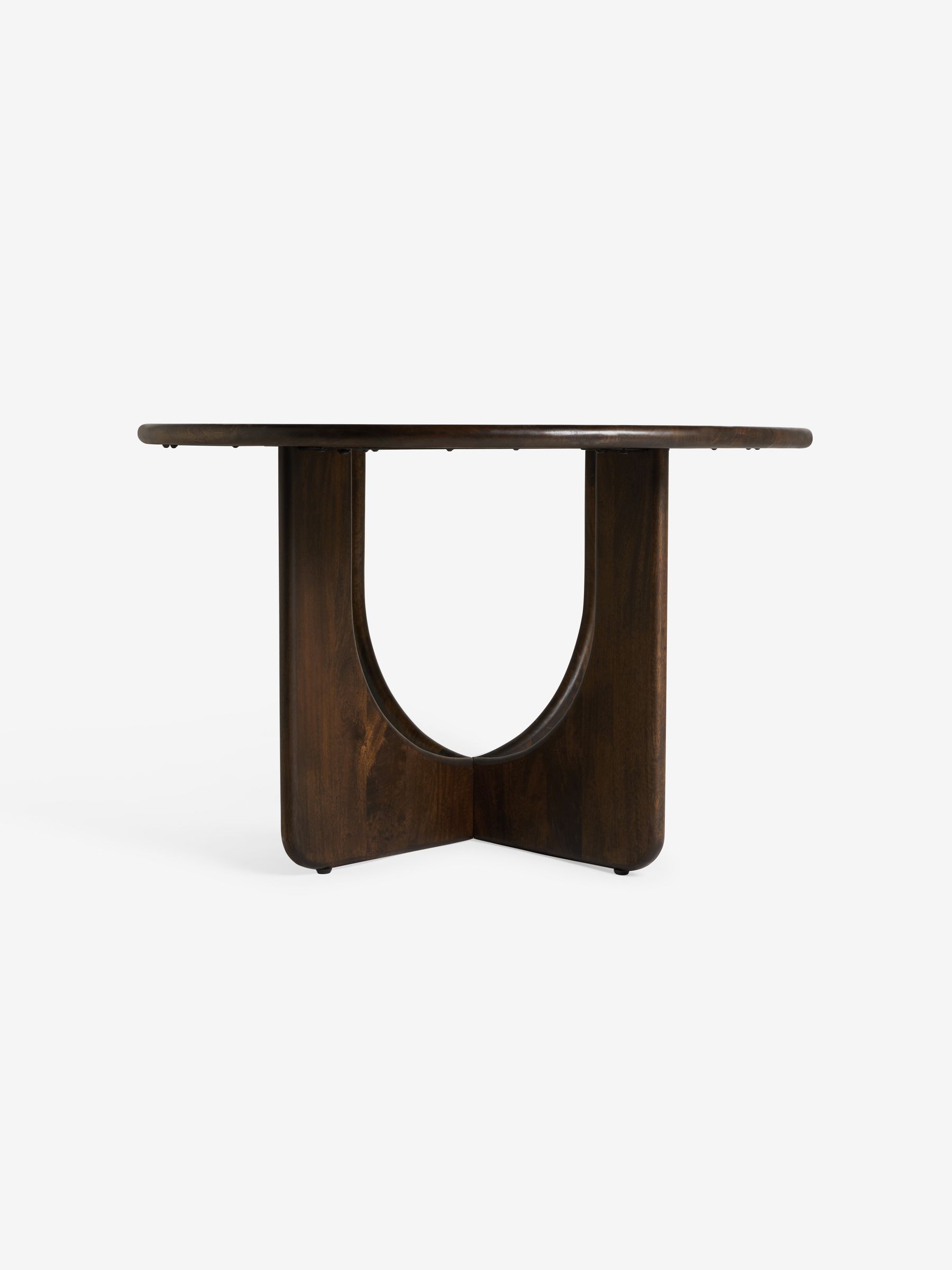 Arlo Round 4 Seater Dining Table in Dark Mango Wood - Image 6 of 6