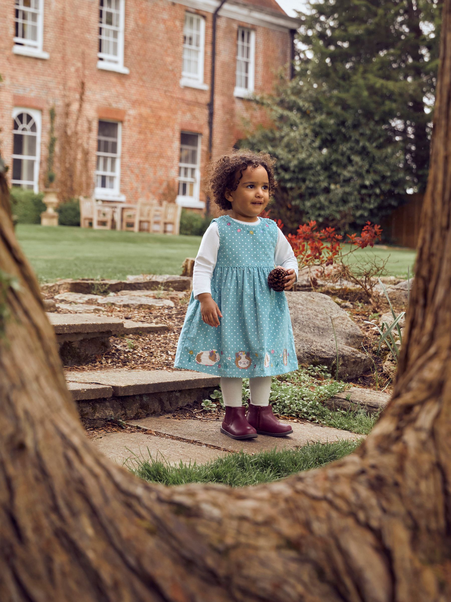 Duck Egg Blue Guinea Pig Girls' Appliqué Cord Dress - Image 2 of 5