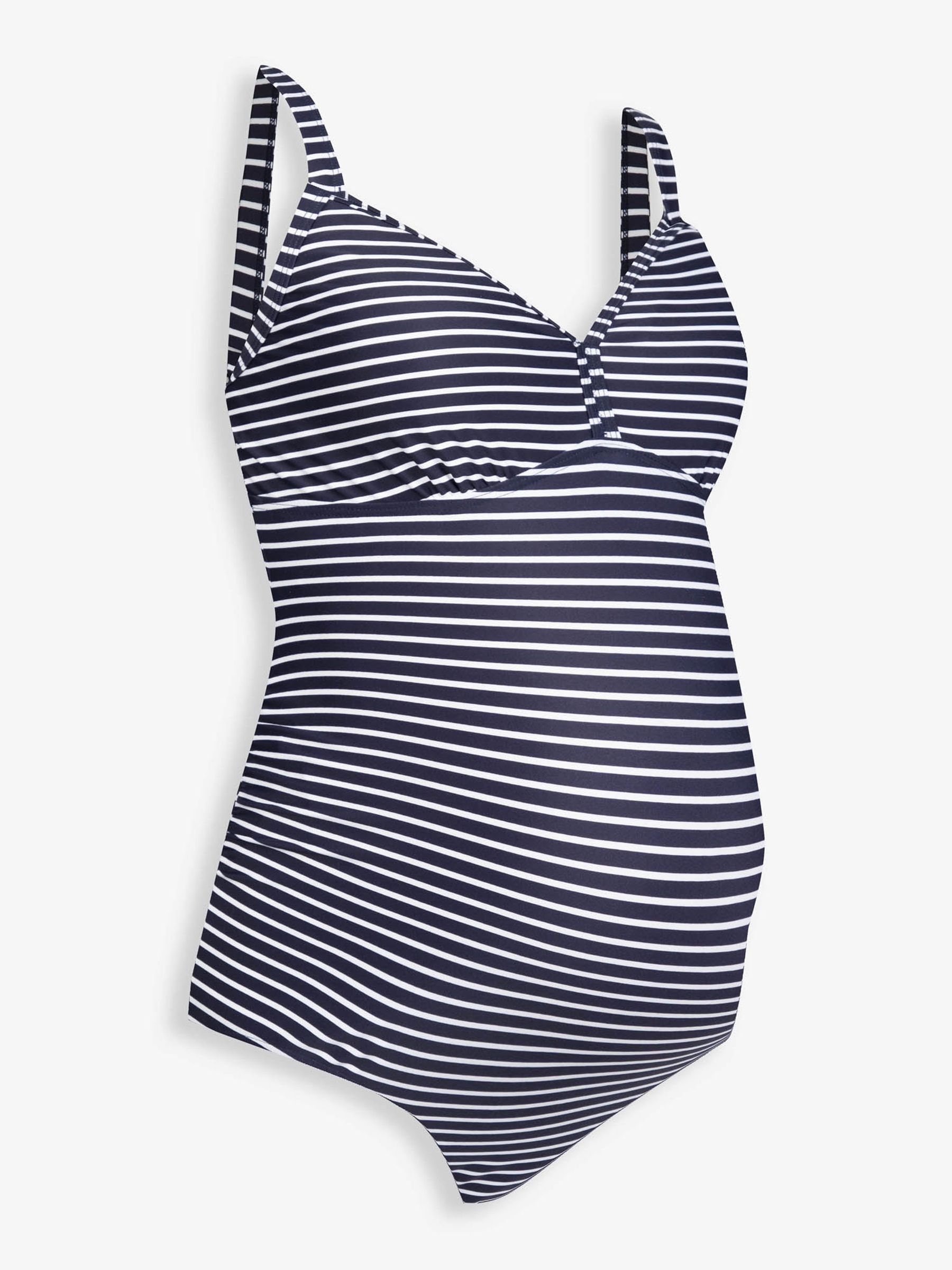 Navy Blue & White Stripe Stripe Maternity Swimsuit - Image 9 of 9