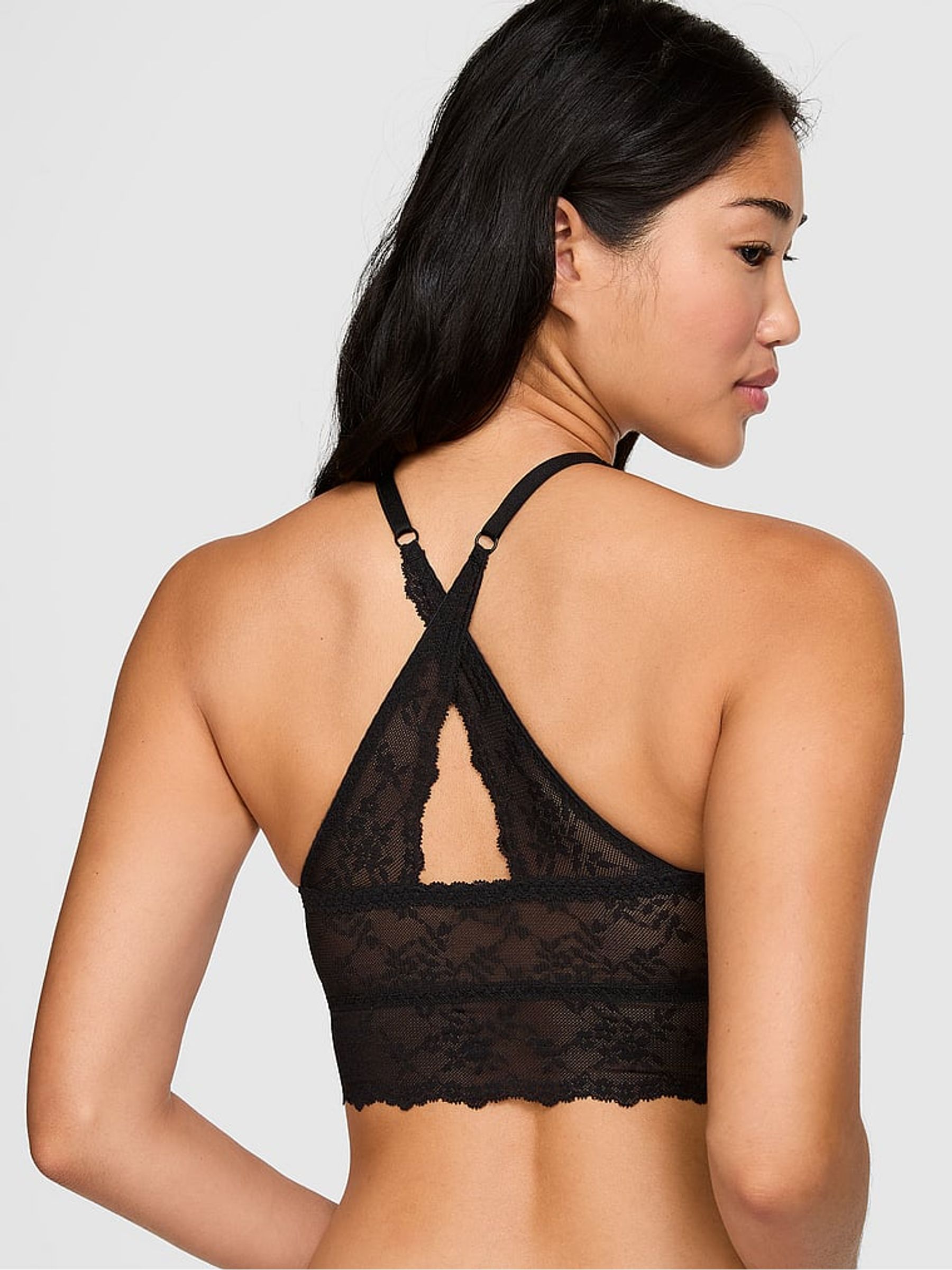 Black Push Up Lace High Neck Bralette - Image 2 of 2 Black Push Up Lace High Neck Bralette - Image 2 of 2