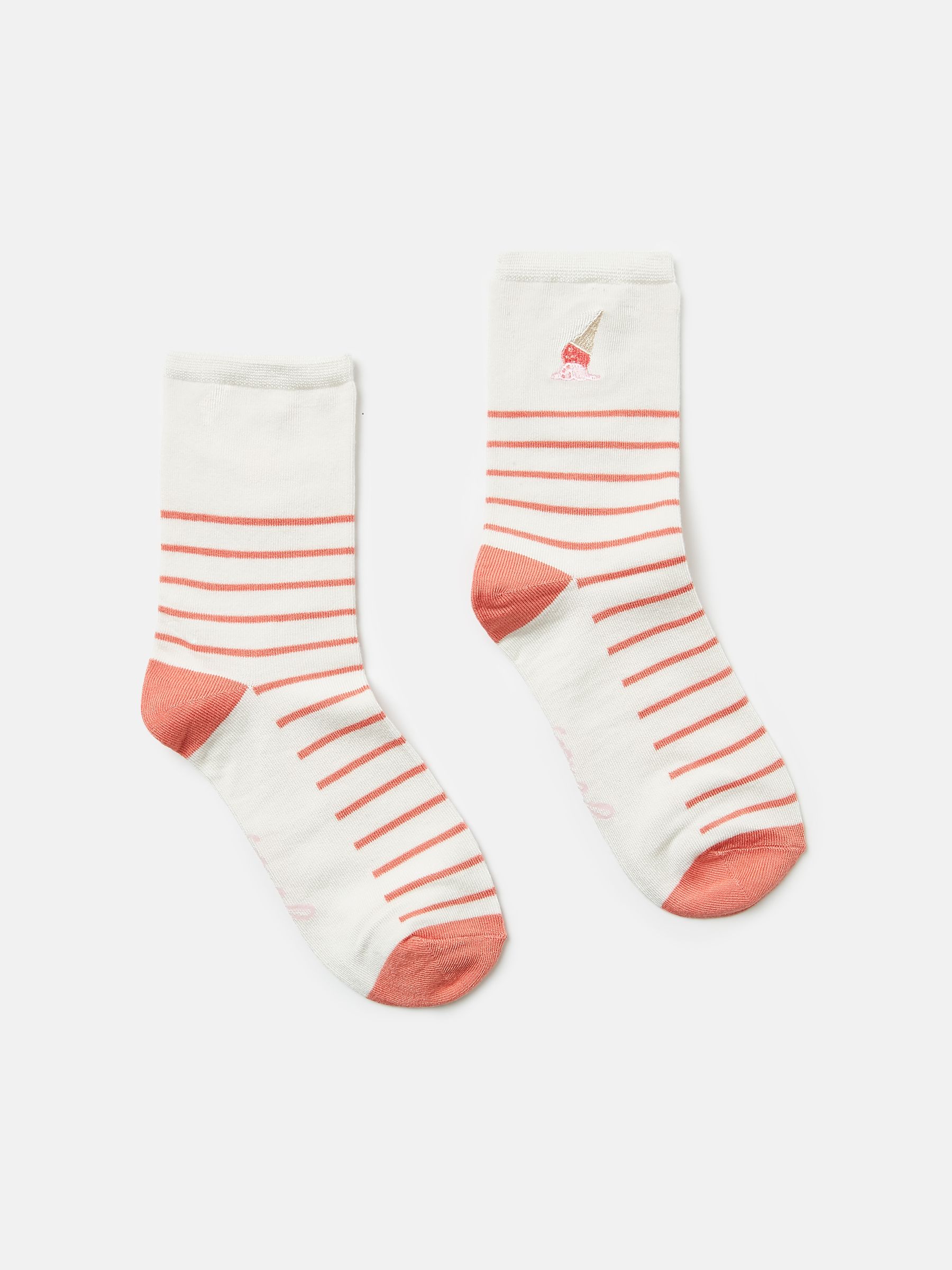 Embroidered Red/White Ankle Socks - Image 1 of 3