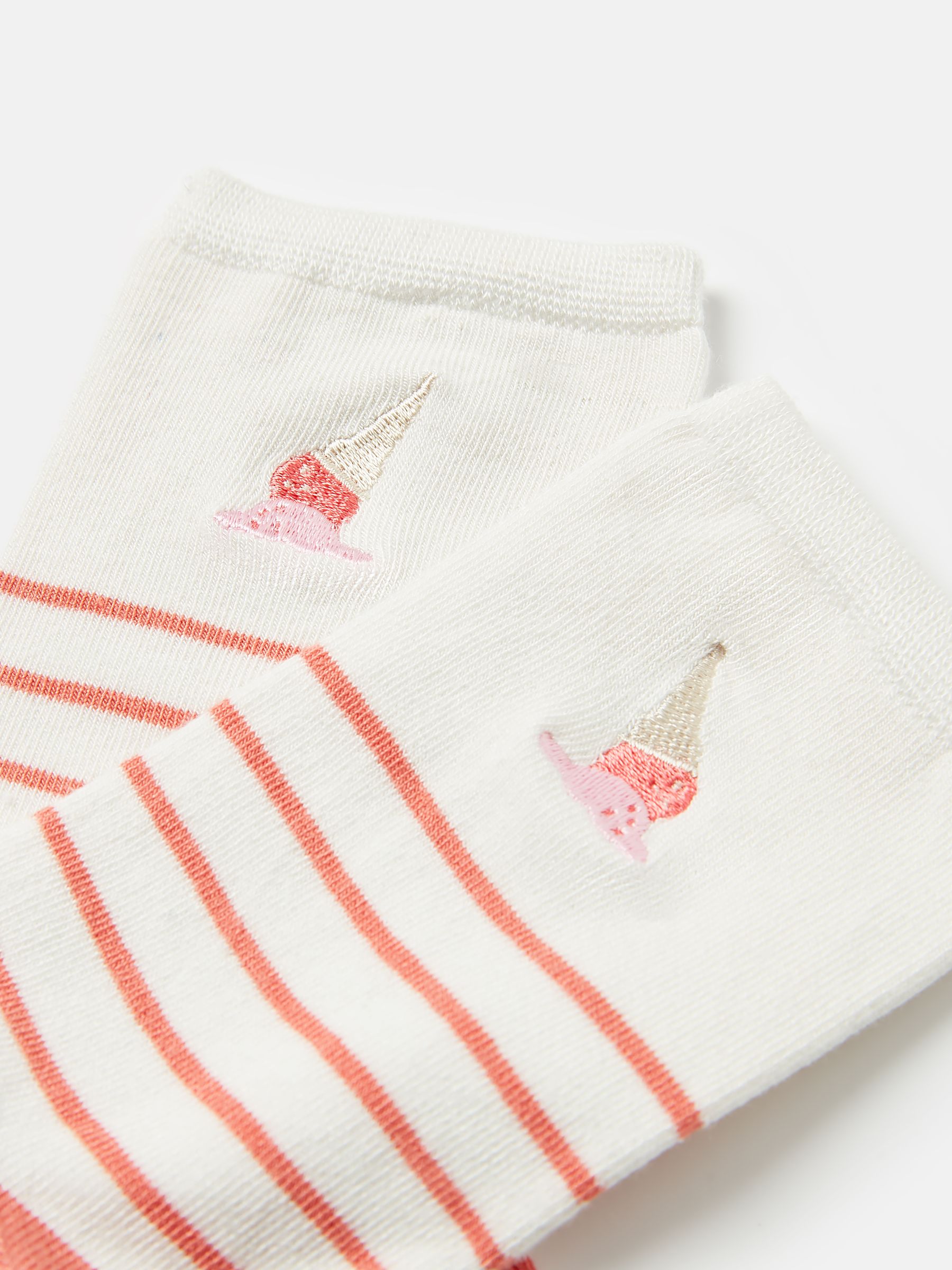 Embroidered Red/White Ankle Socks - Image 3 of 3