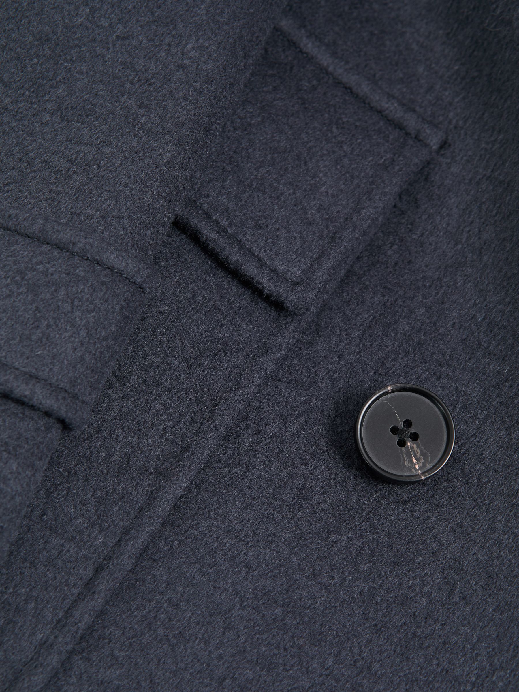 Wool Double Breasted Mid-Length Coat in Airforce Blue - Image 7 of 7