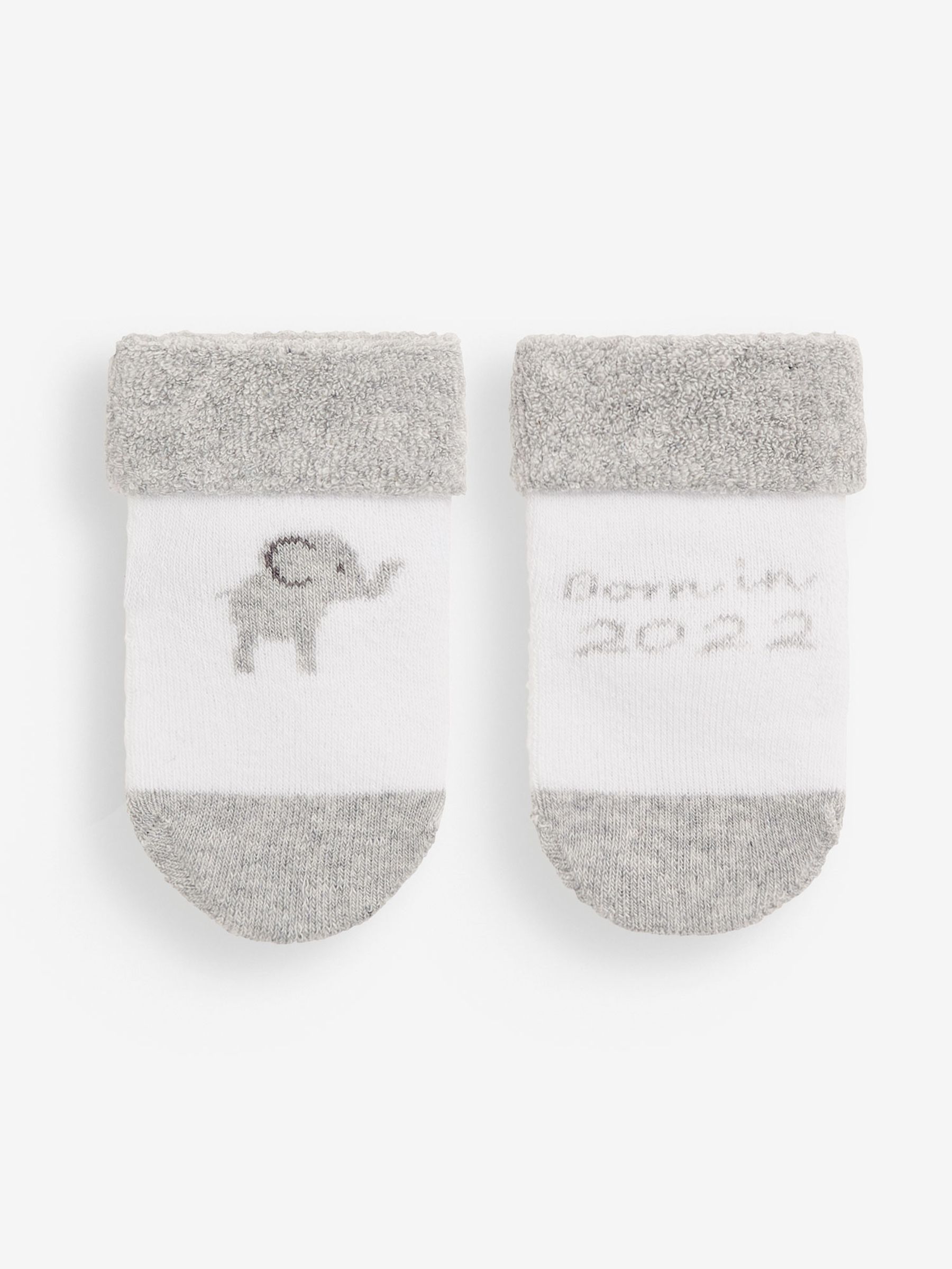 White 2-Pack Born in 2022 Baby Socks - Image 1 of 1