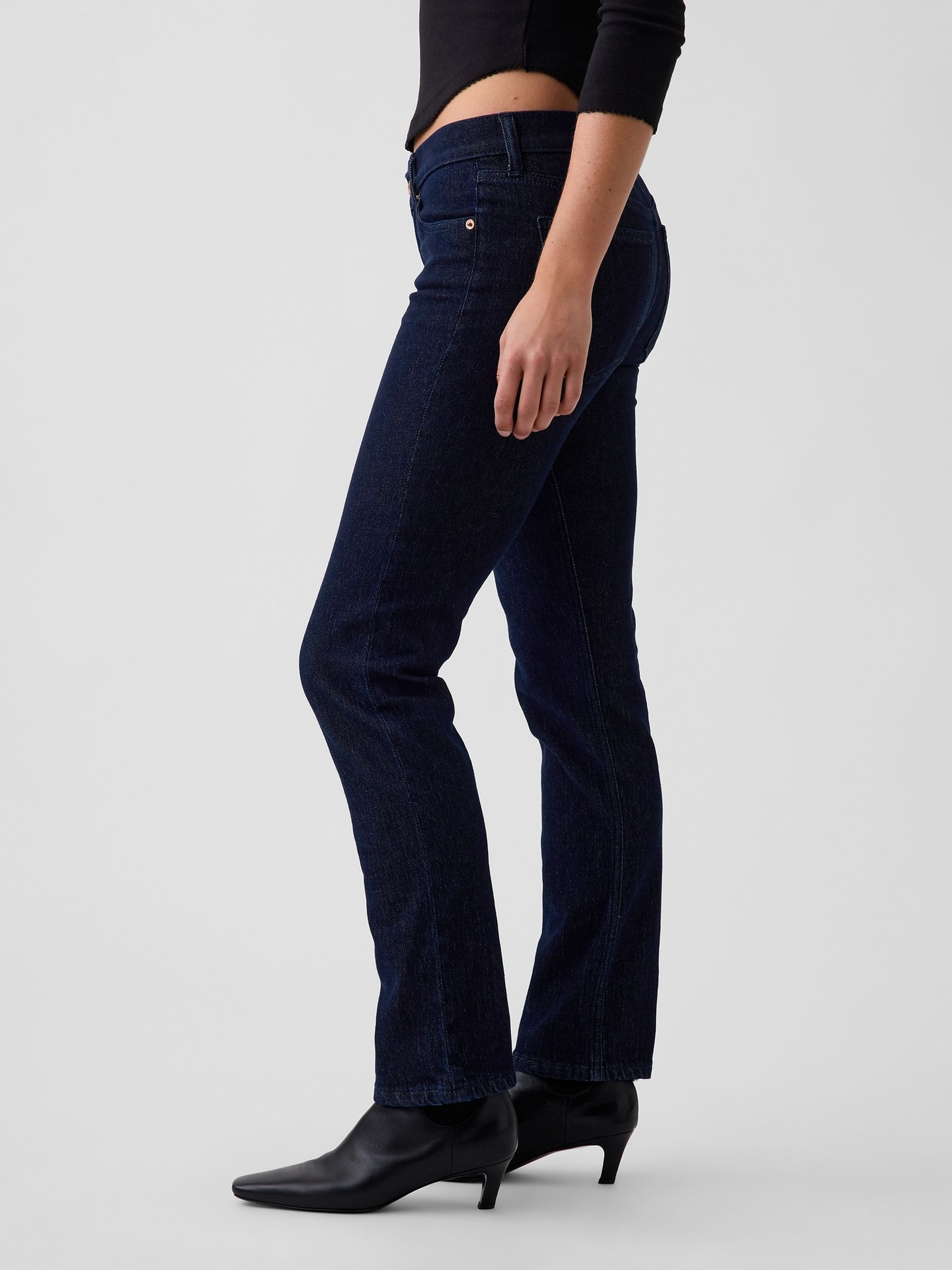 Dark Wash Low Rise '90s Slim Straight Jeans - Image 4 of 5
