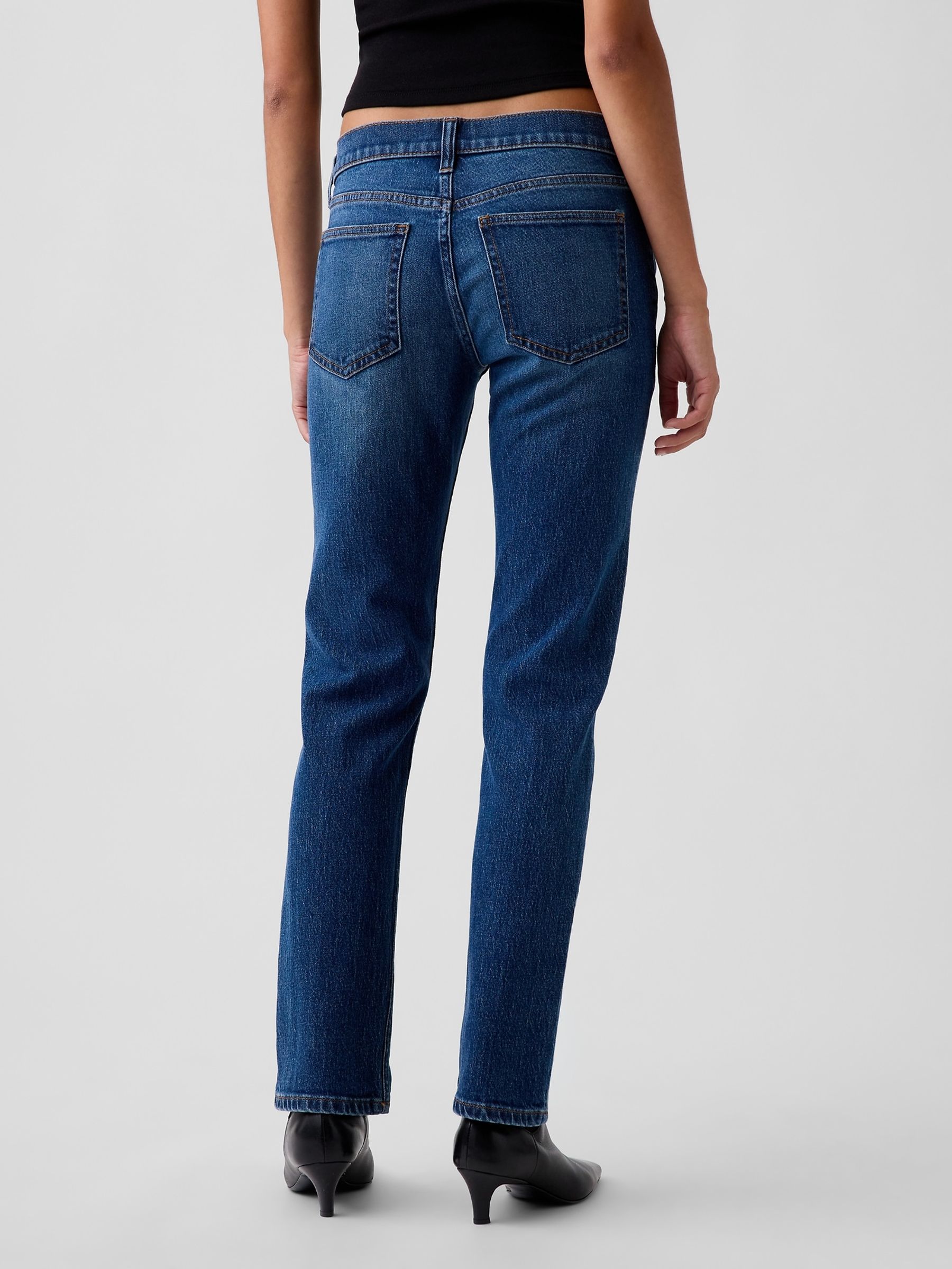Medium Wash Low Rise '90s Slim Straight Jeans - Image 2 of 5