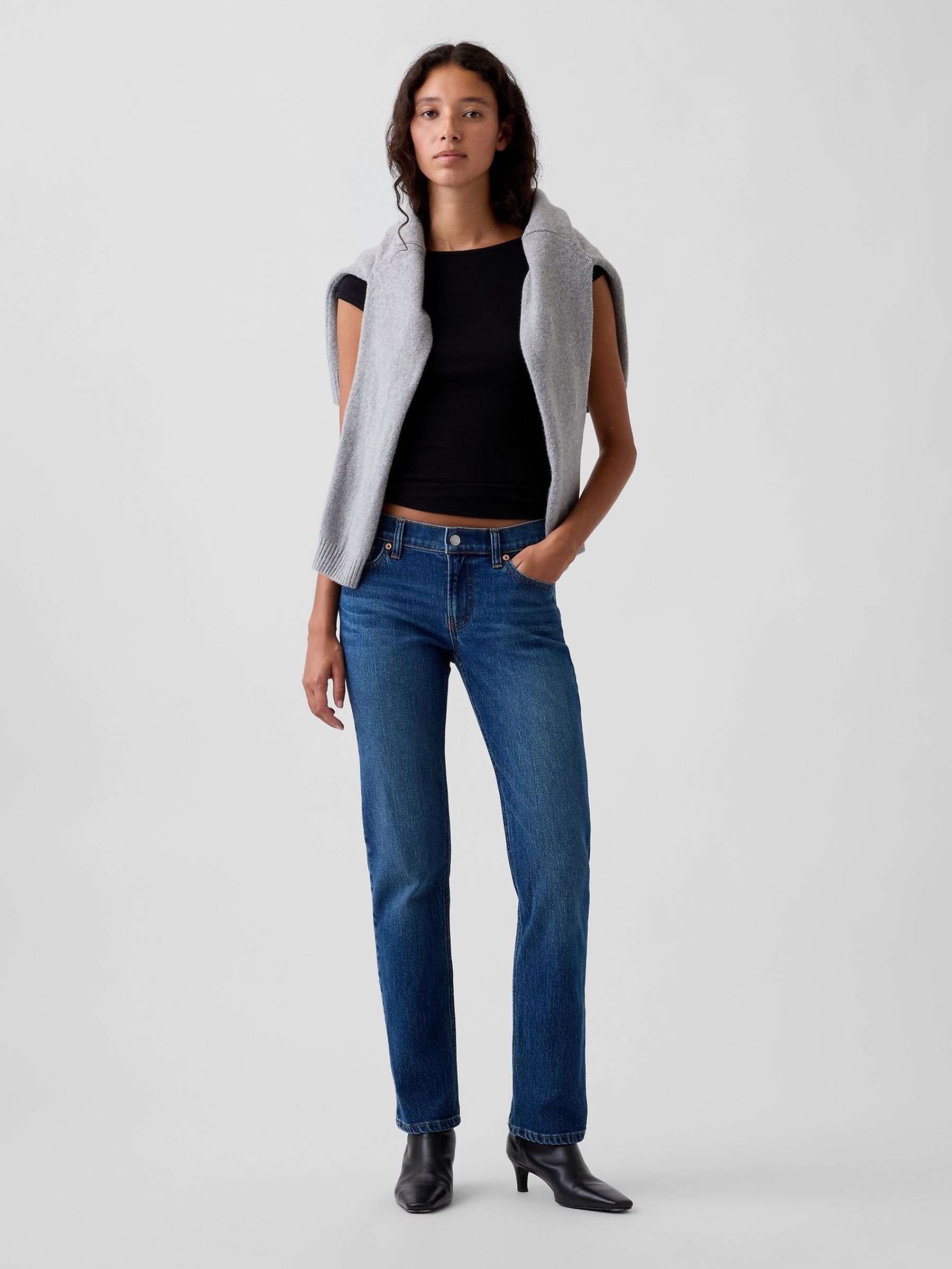 Medium Wash Low Rise '90s Slim Straight Jeans - Image 5 of 5 Medium Wash Low Rise '90s Slim Straight Jeans - Image 5 of 5