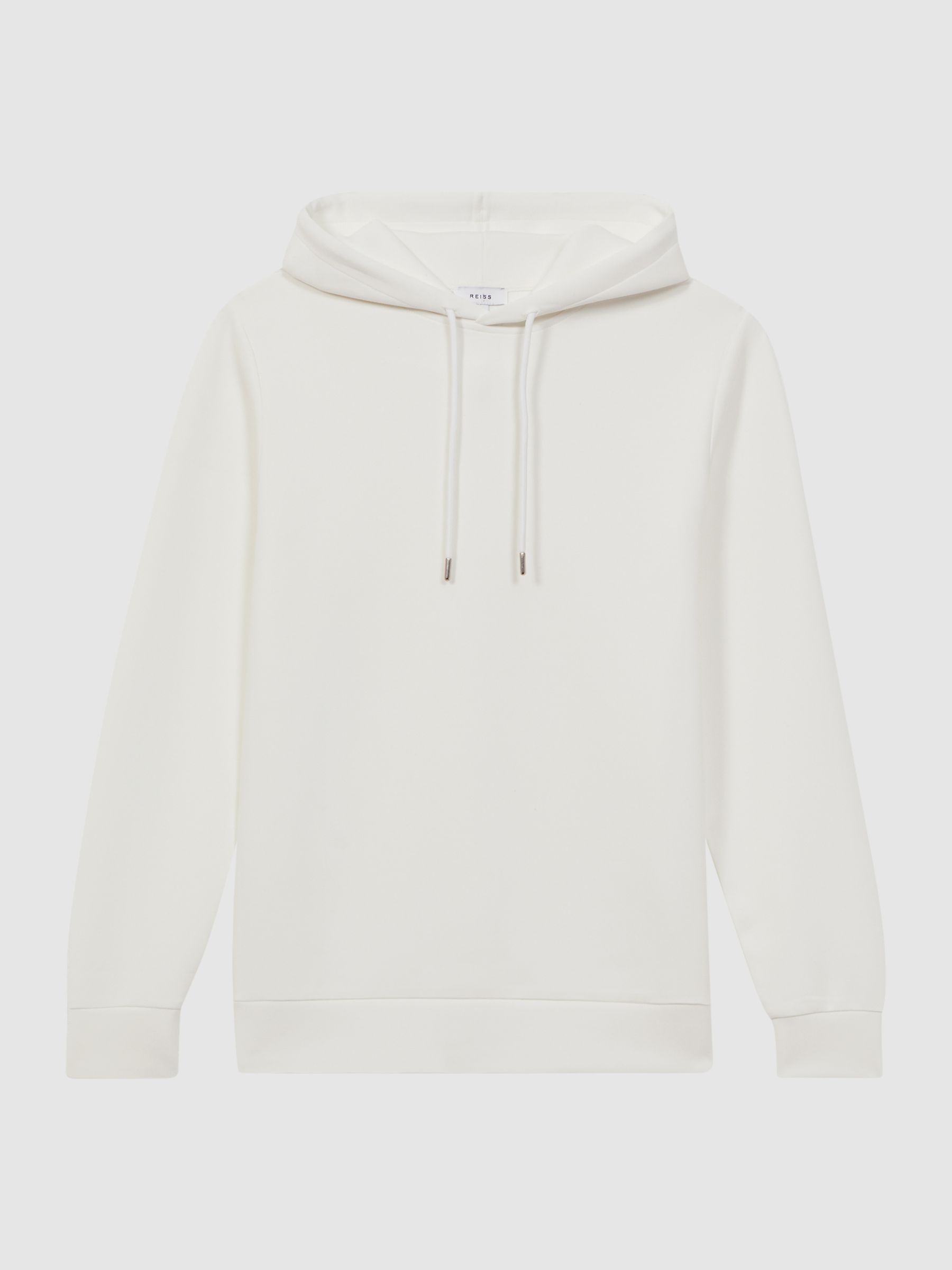 Interlock Jersey Drawstring Hoodie in White - Image 2 of 4