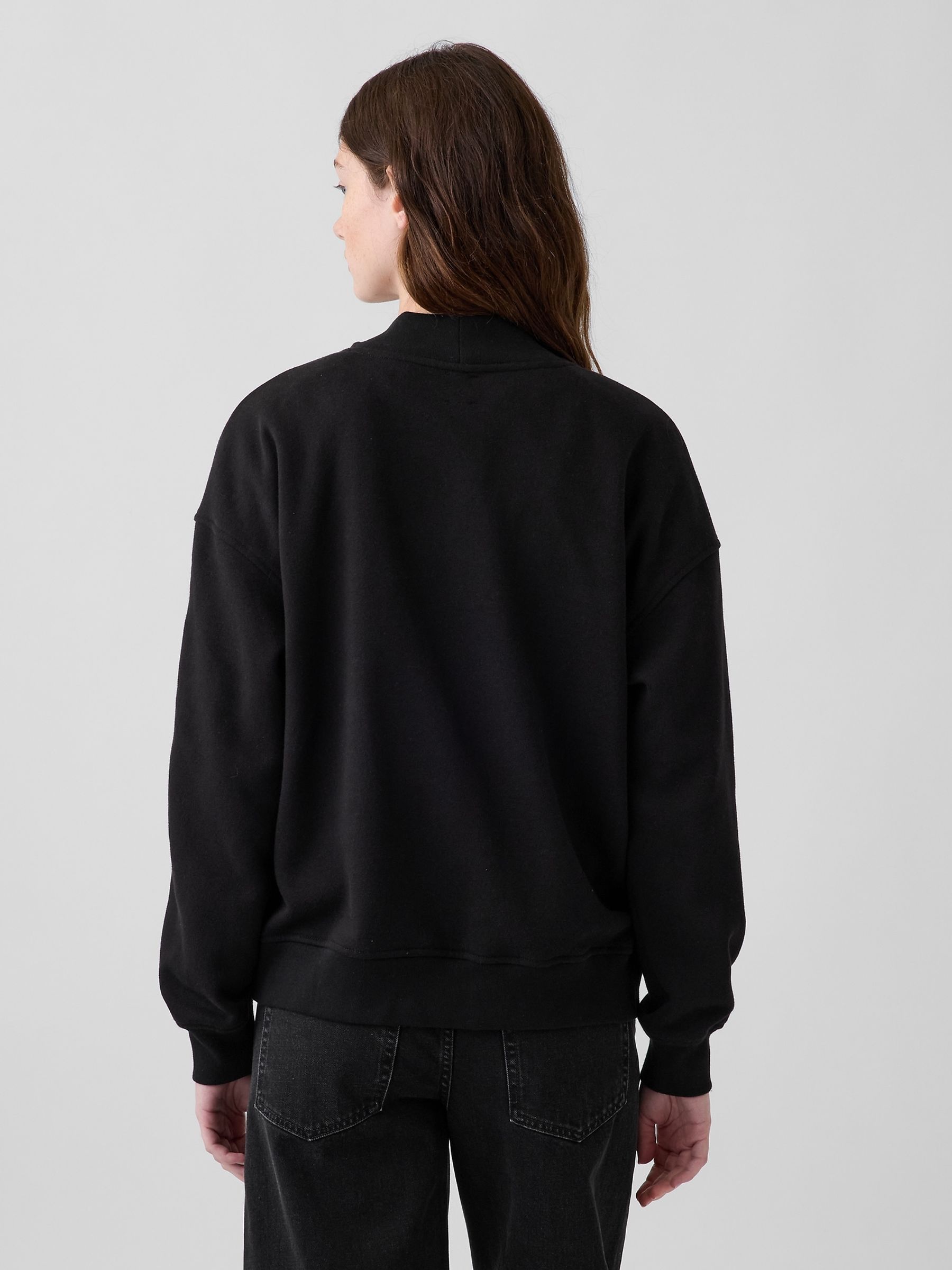 Black Vintage Soft Oversized Mock Neck Logo Sweatshirt - Image 2 of 6 Black Vintage Soft Oversized Mock Neck Logo Sweatshirt - Image 2 of 6