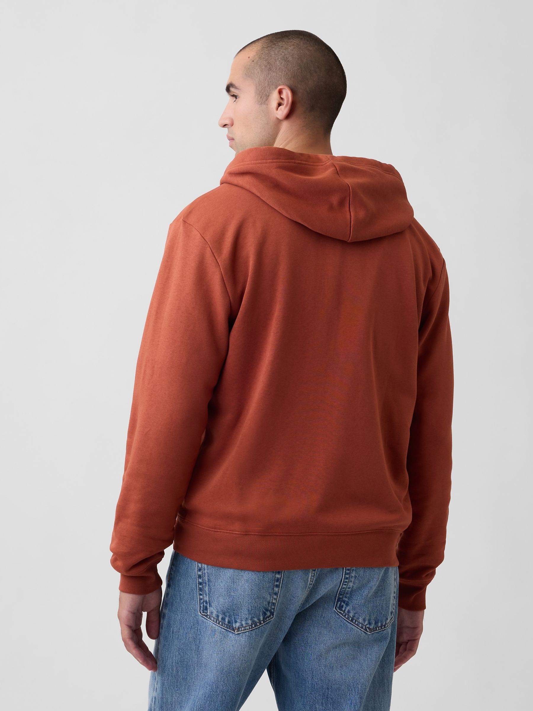 Burnt Orange Relaxed Logo Zip Hoodie - Image 2 of 4 Burnt Orange Relaxed Logo Zip Hoodie - Image 2 of 4