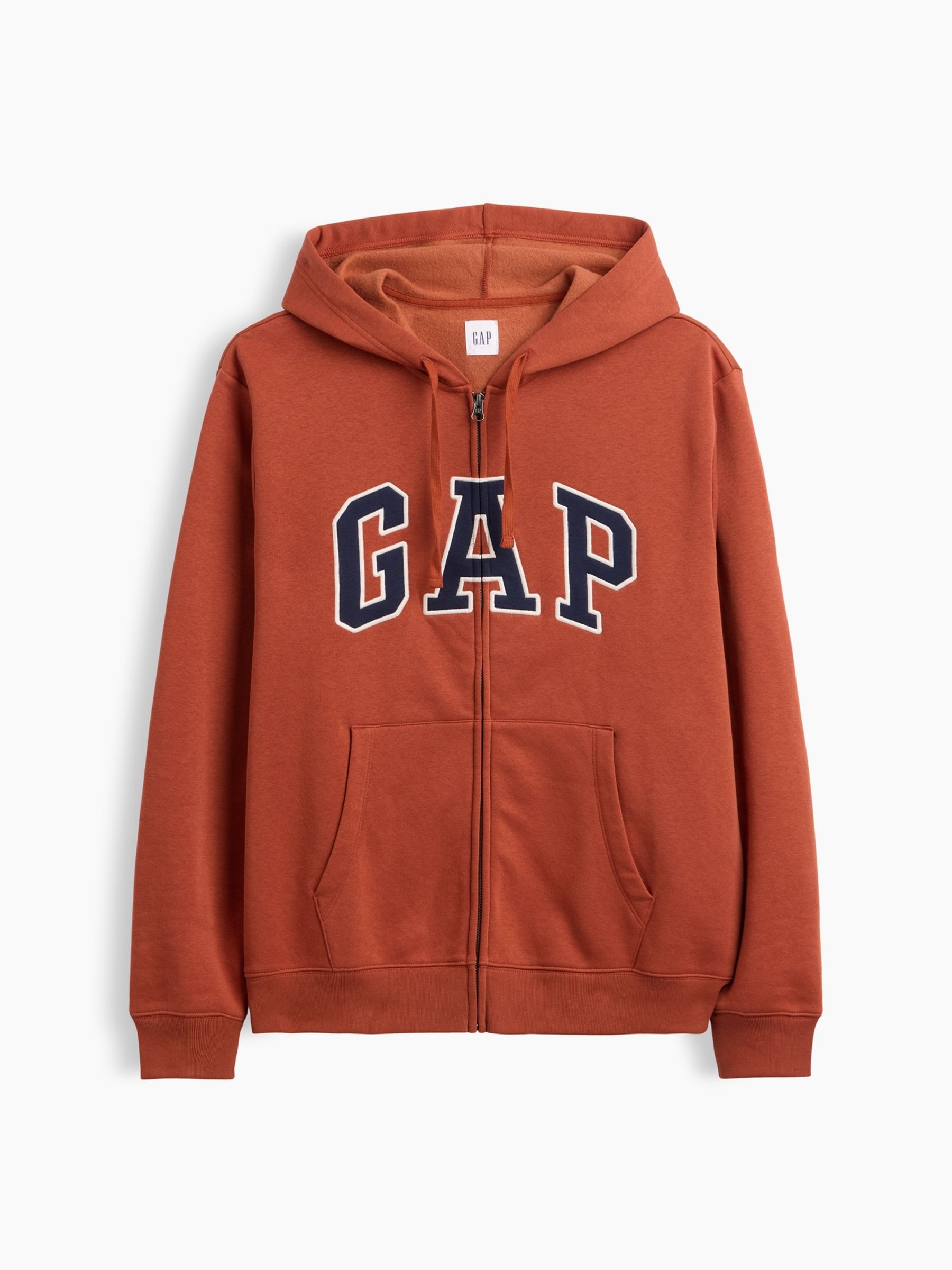 Burnt Orange Relaxed Logo Zip Hoodie - Image 4 of 4 Burnt Orange Relaxed Logo Zip Hoodie - Image 4 of 4