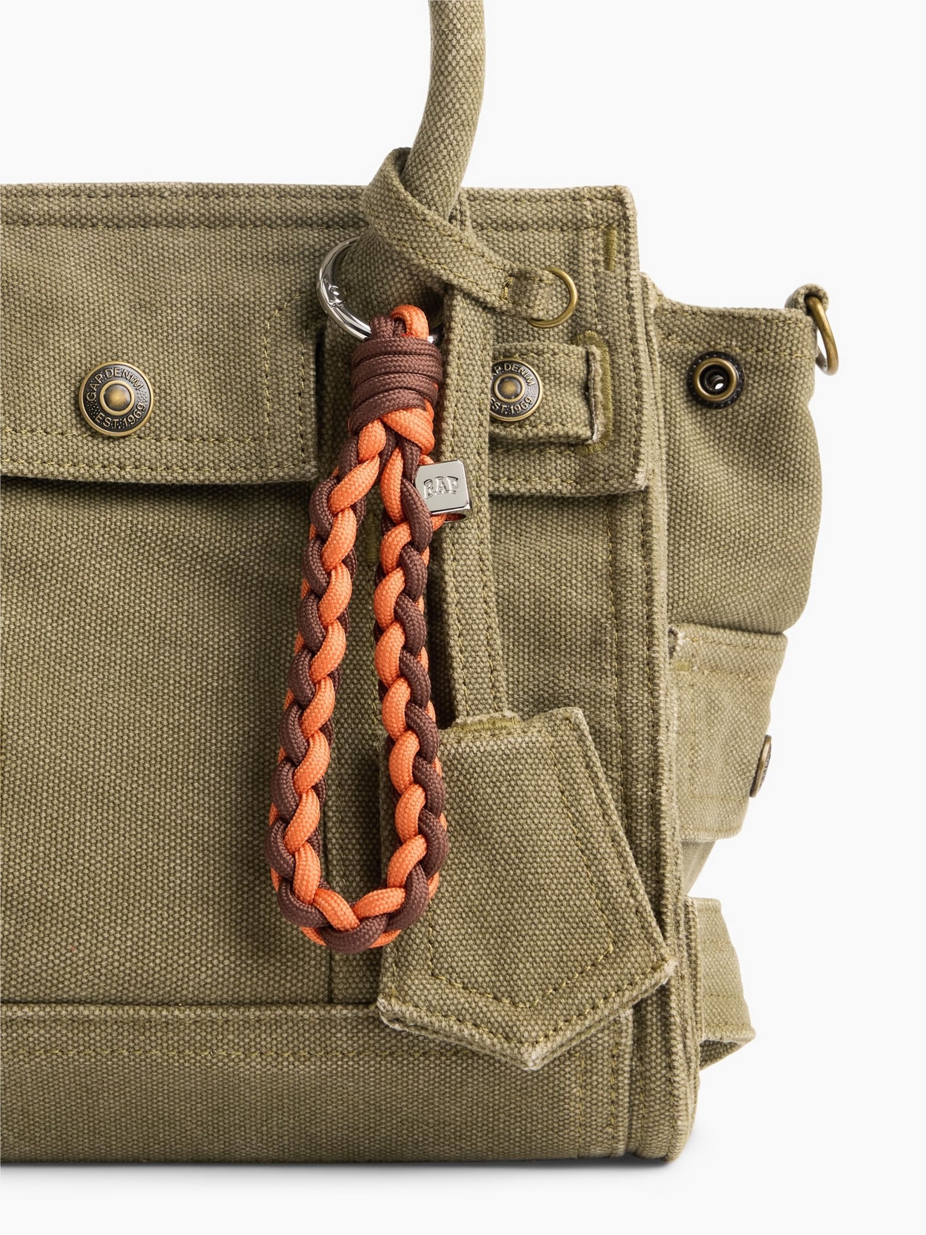 Orange/Brown Bungee Bag Charm - Image 2 of 2