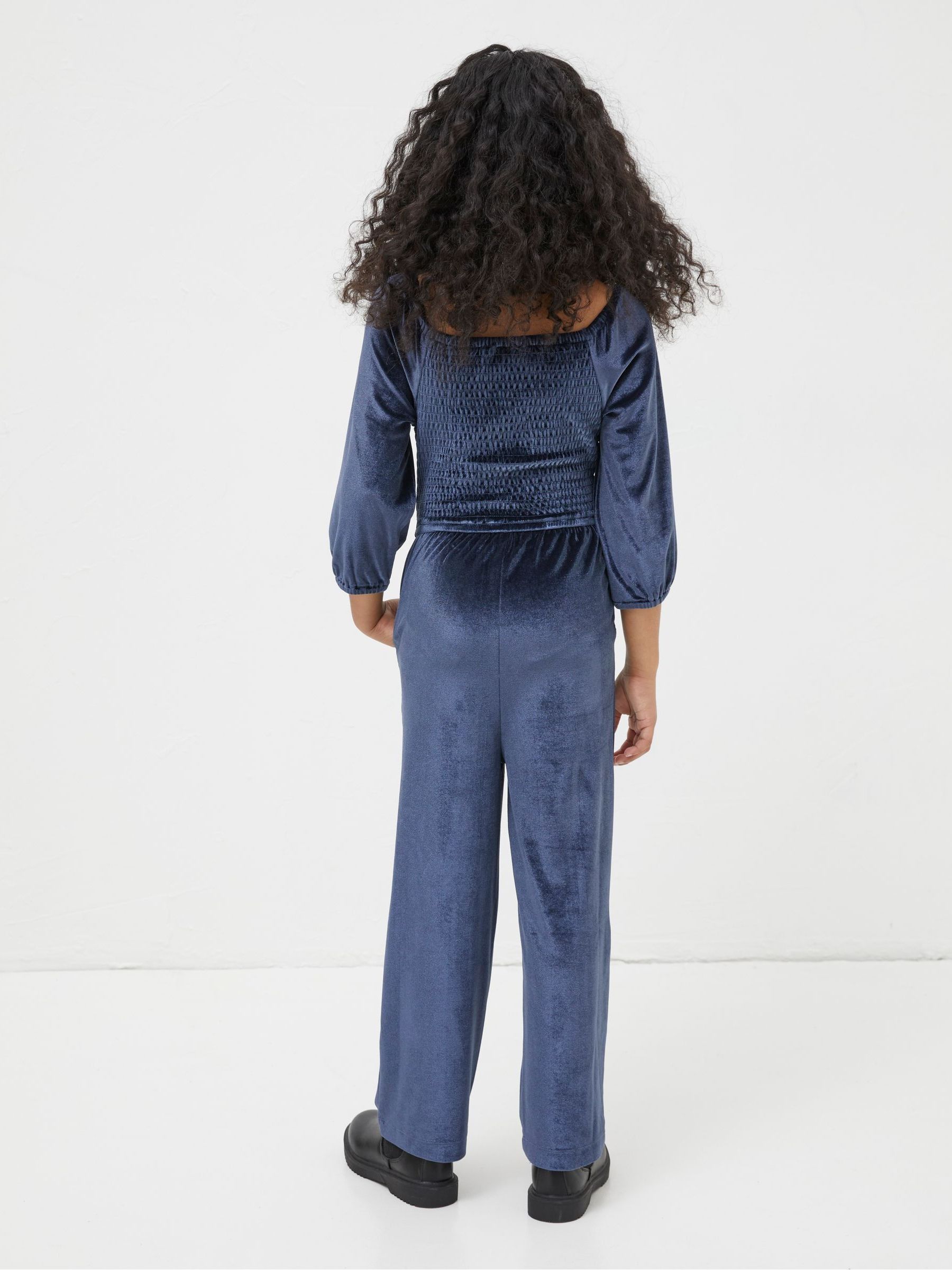 Blue Emily Velvet Jumpsuit - Image 2 of 5