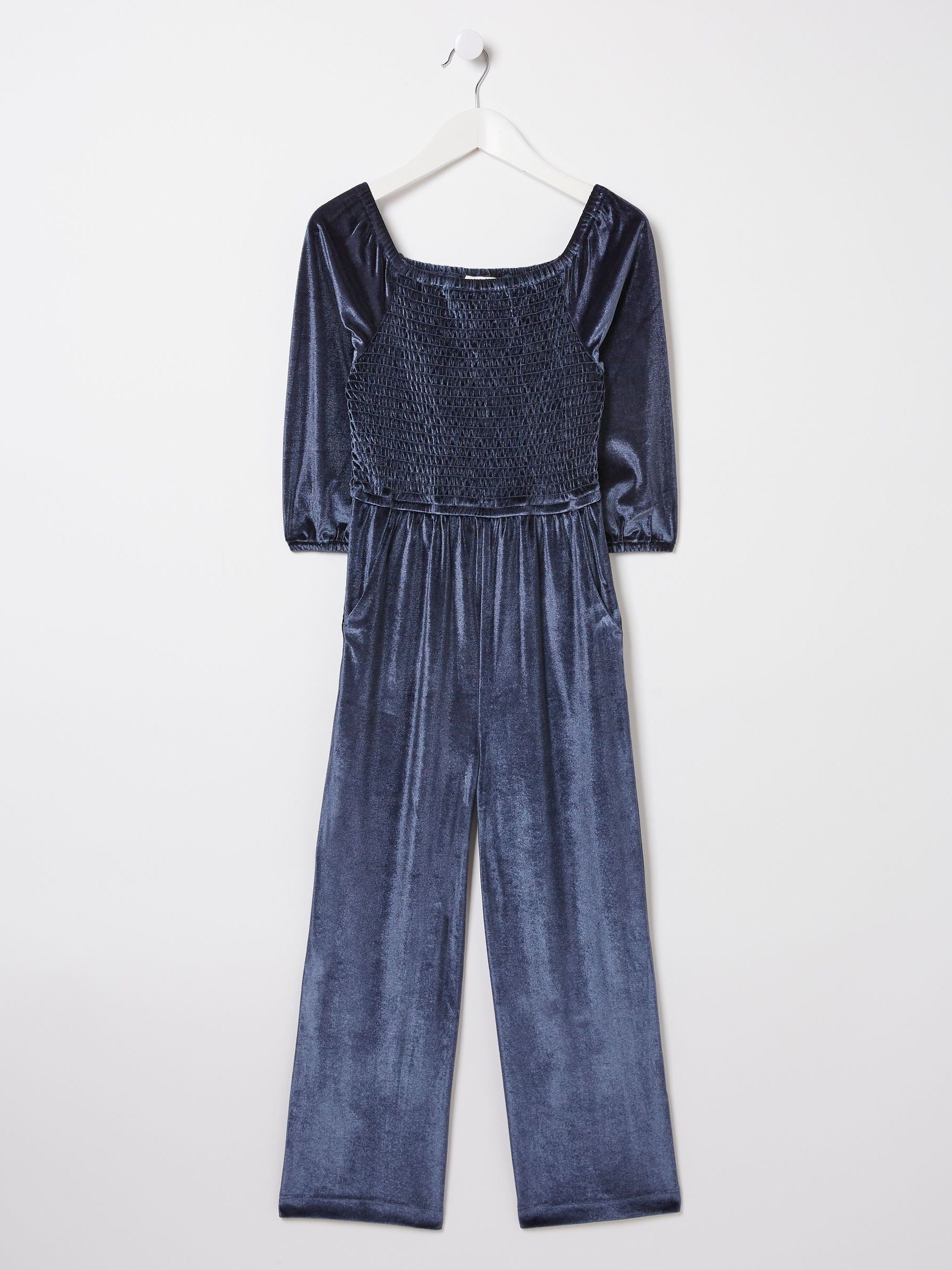 Blue Emily Velvet Jumpsuit - Image 5 of 5