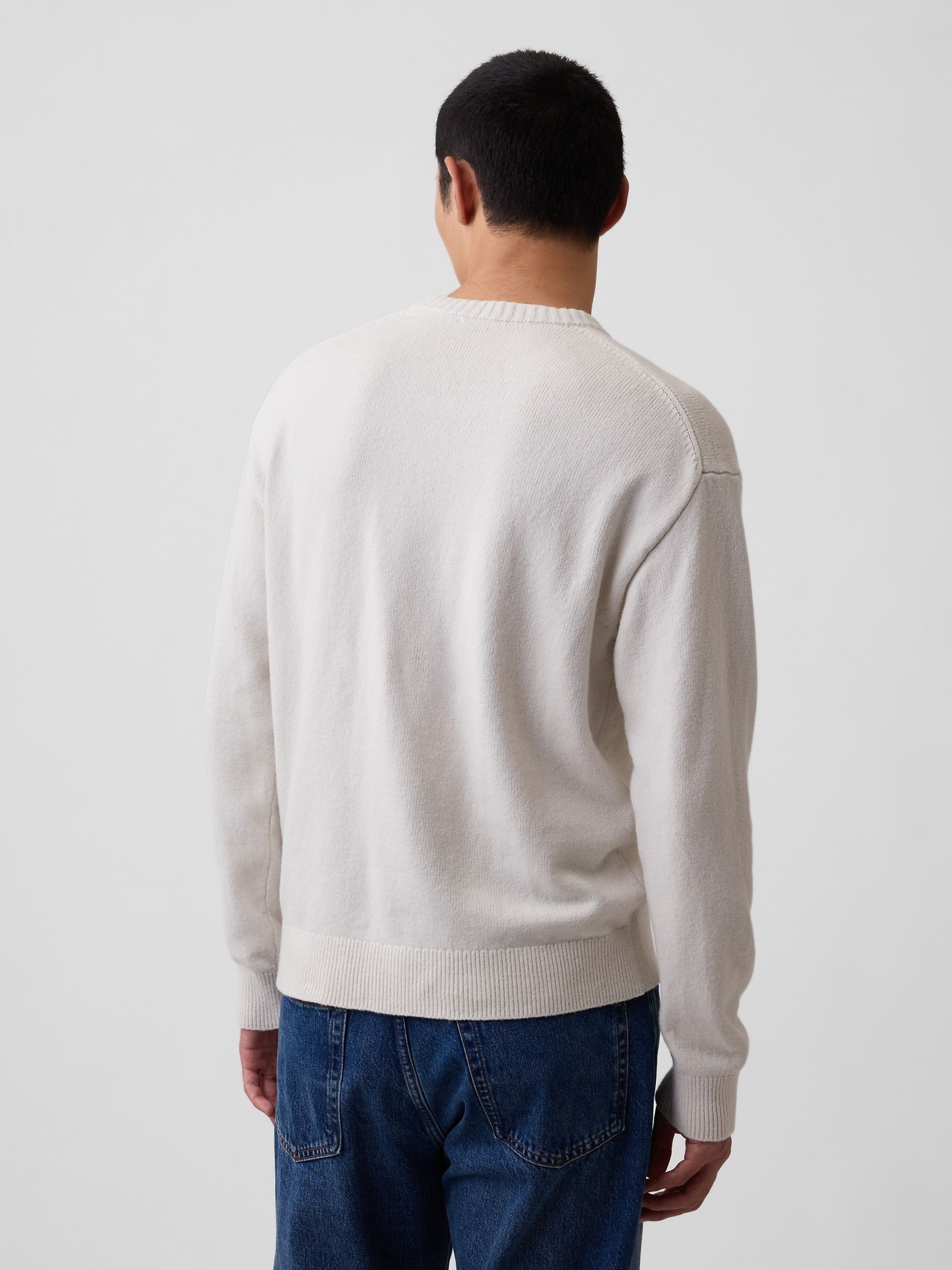Cream CashSoft Relaxed Logo Jumper - Image 2 of 5 Cream CashSoft Relaxed Logo Jumper - Image 2 of 5