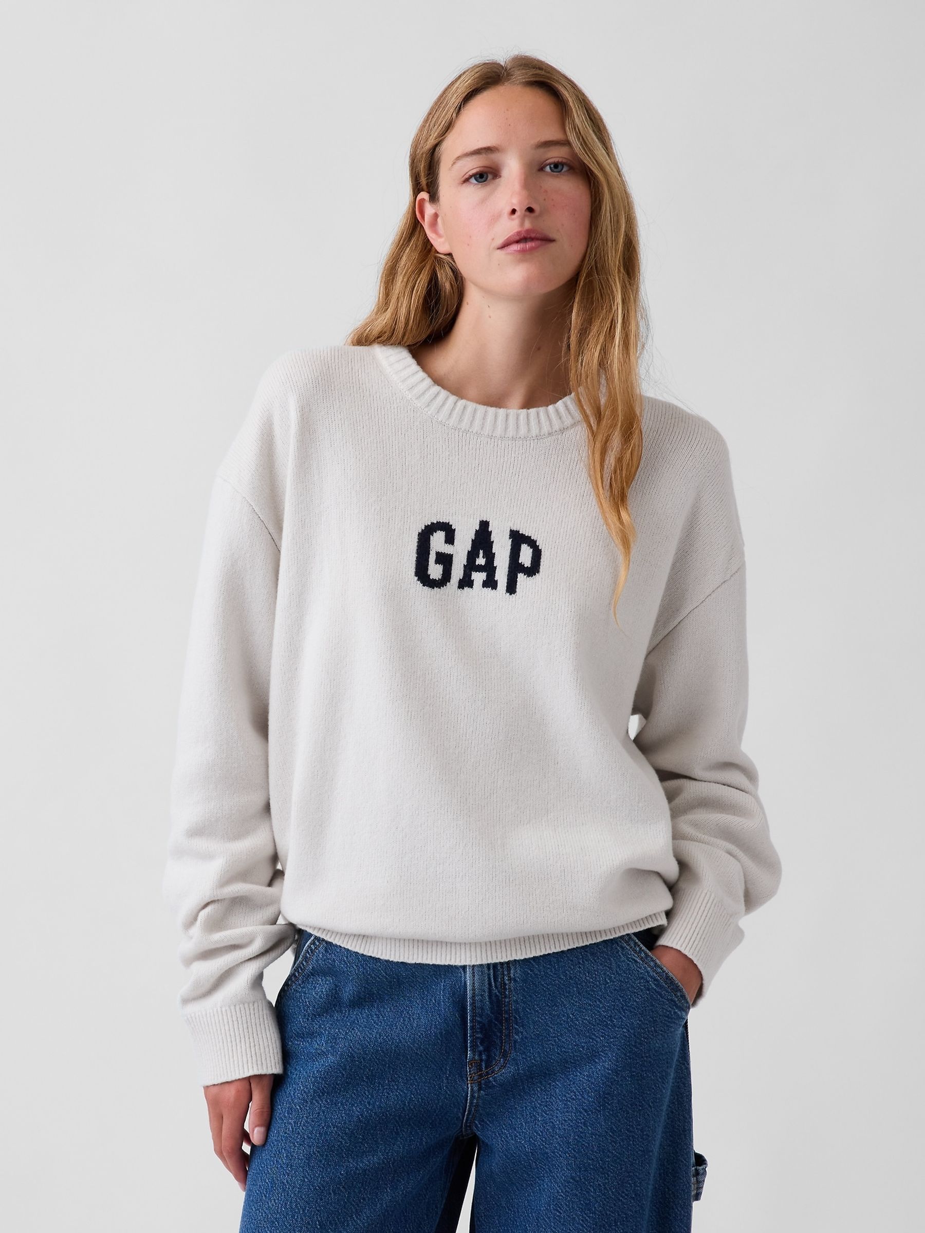 Cream CashSoft Relaxed Logo Jumper - Image 3 of 5