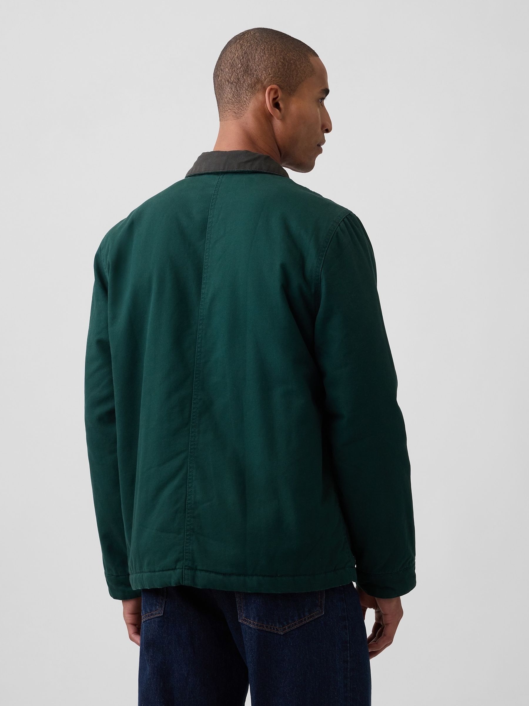 Green Relaxed Canvas Chore Jacket - Image 2 of 5 Green Relaxed Canvas Chore Jacket - Image 2 of 5