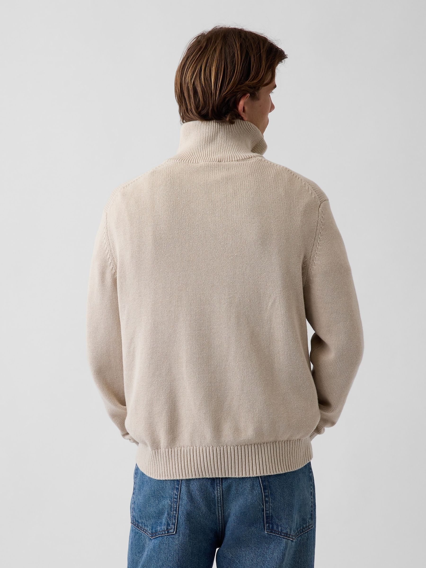 Cream Relaxed Quarter-Zip Jumper - Image 2 of 4