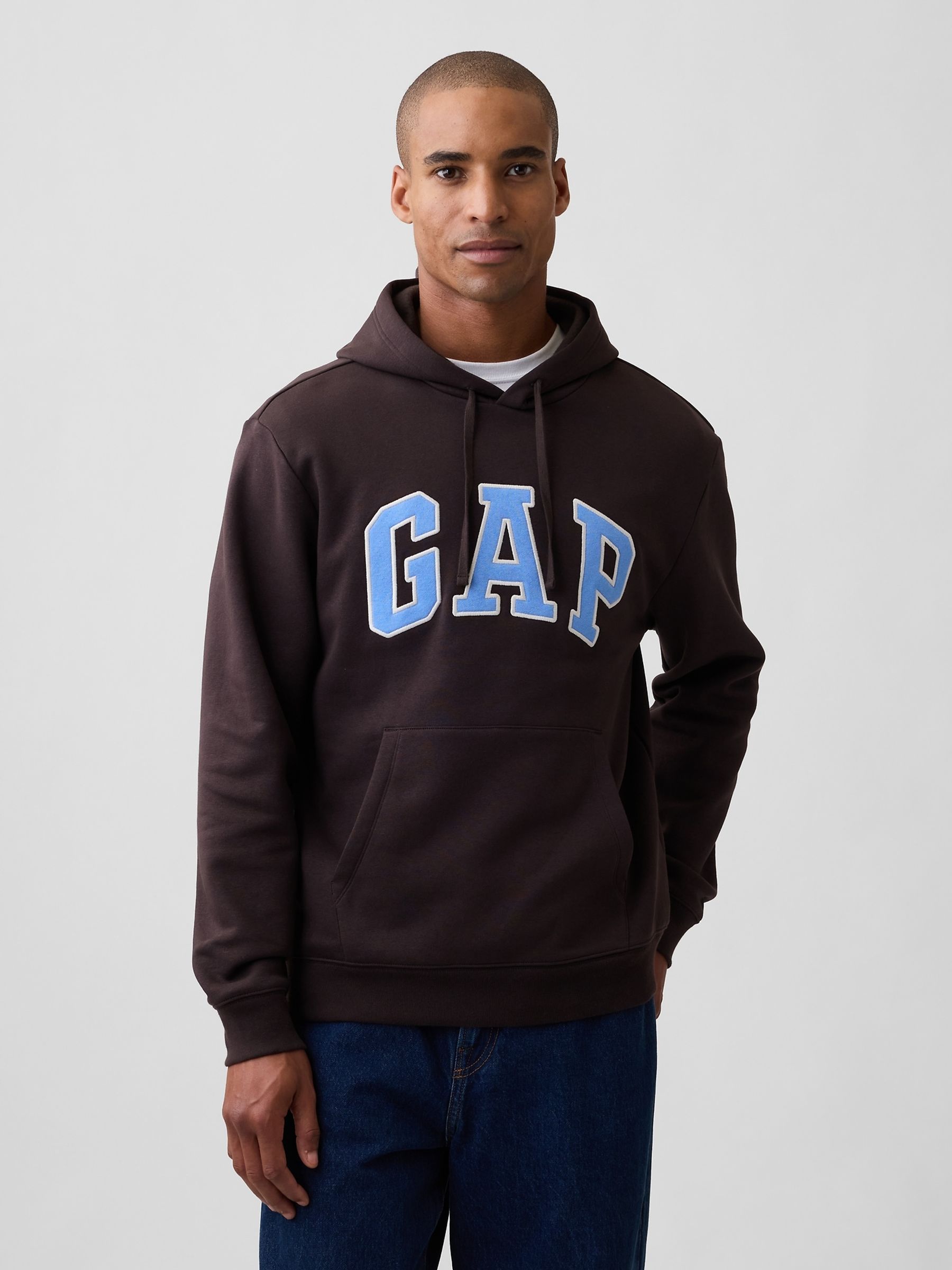 Brown & Blue Relaxed Logo Hoodie - Image 1 of 4 Brown & Blue Relaxed Logo Hoodie - Image 1 of 4