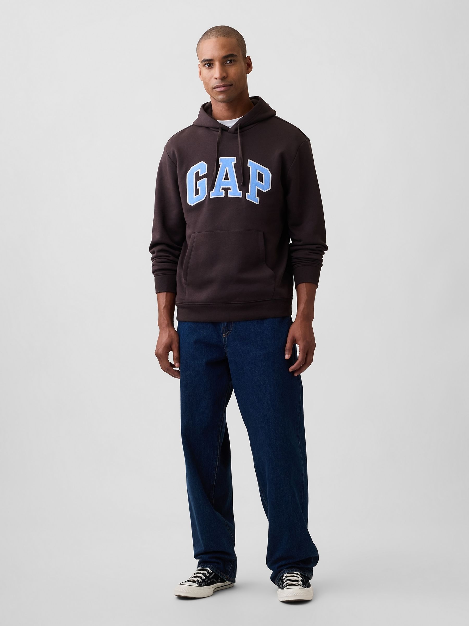 Brown & Blue Relaxed Logo Hoodie - Image 3 of 4