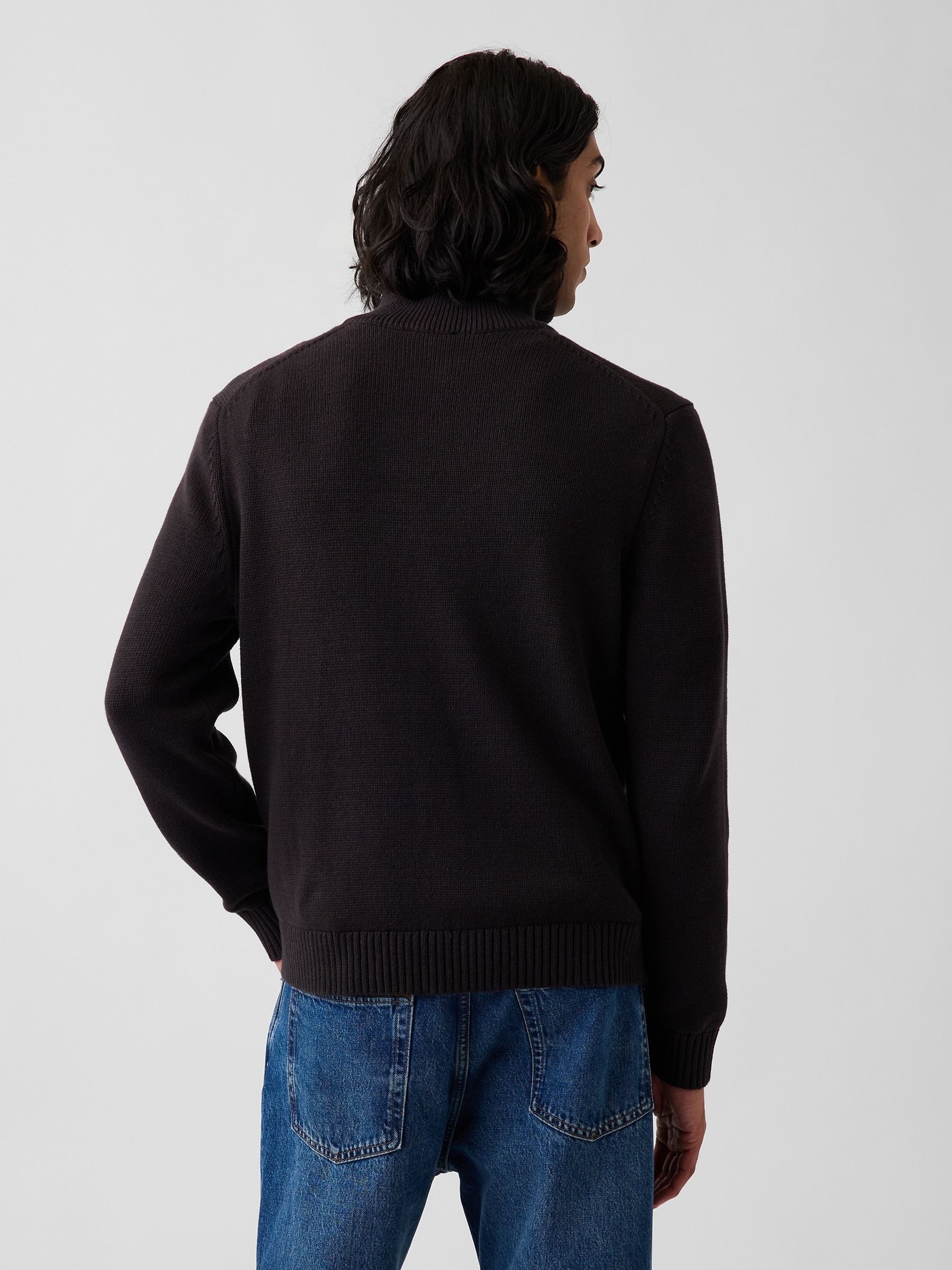 Black Relaxed Quarter-Zip Jumper - Image 2 of 4 Black Relaxed Quarter-Zip Jumper - Image 2 of 4