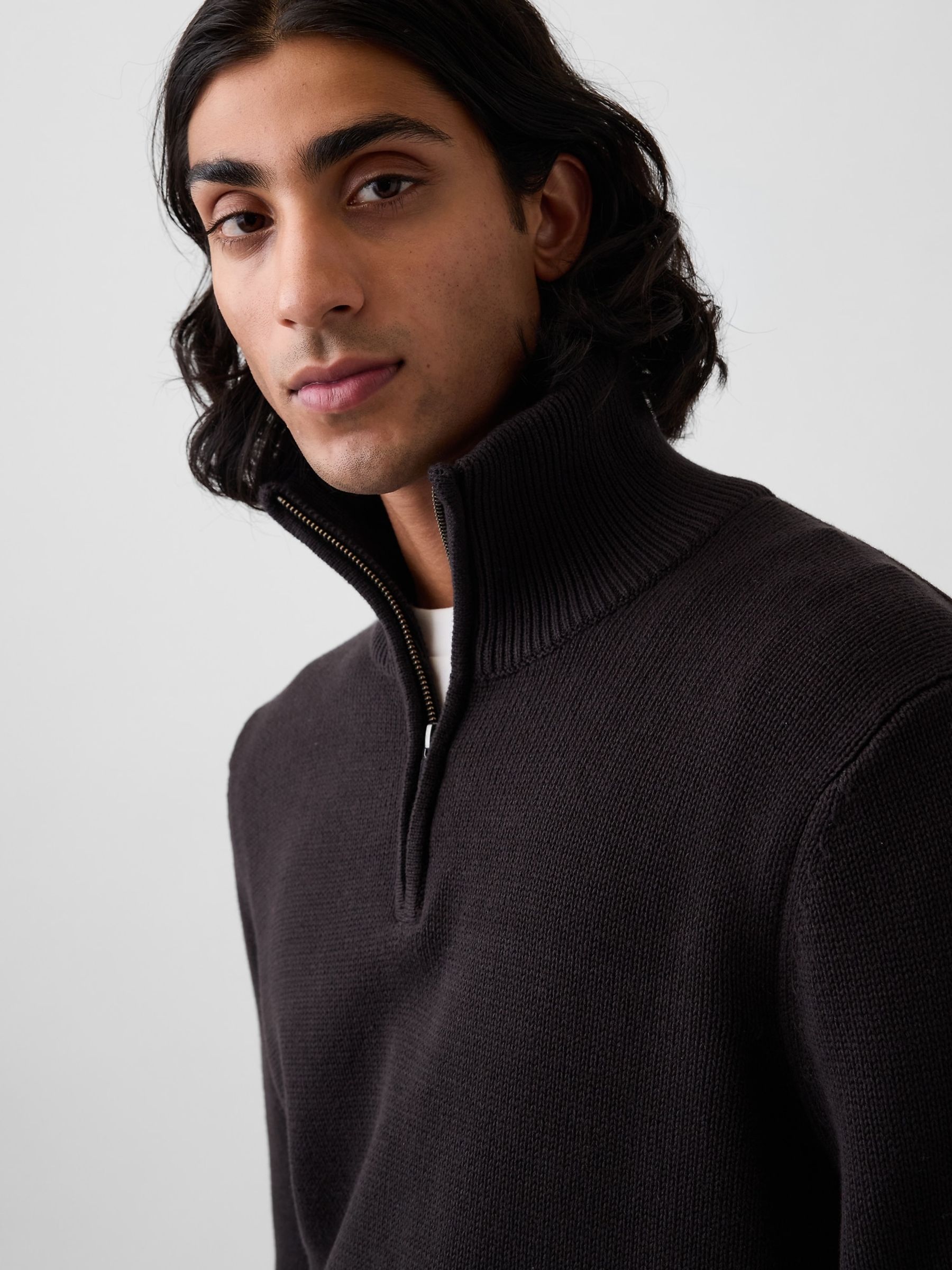 Black Relaxed Quarter-Zip Jumper - Image 4 of 4 Black Relaxed Quarter-Zip Jumper - Image 4 of 4
