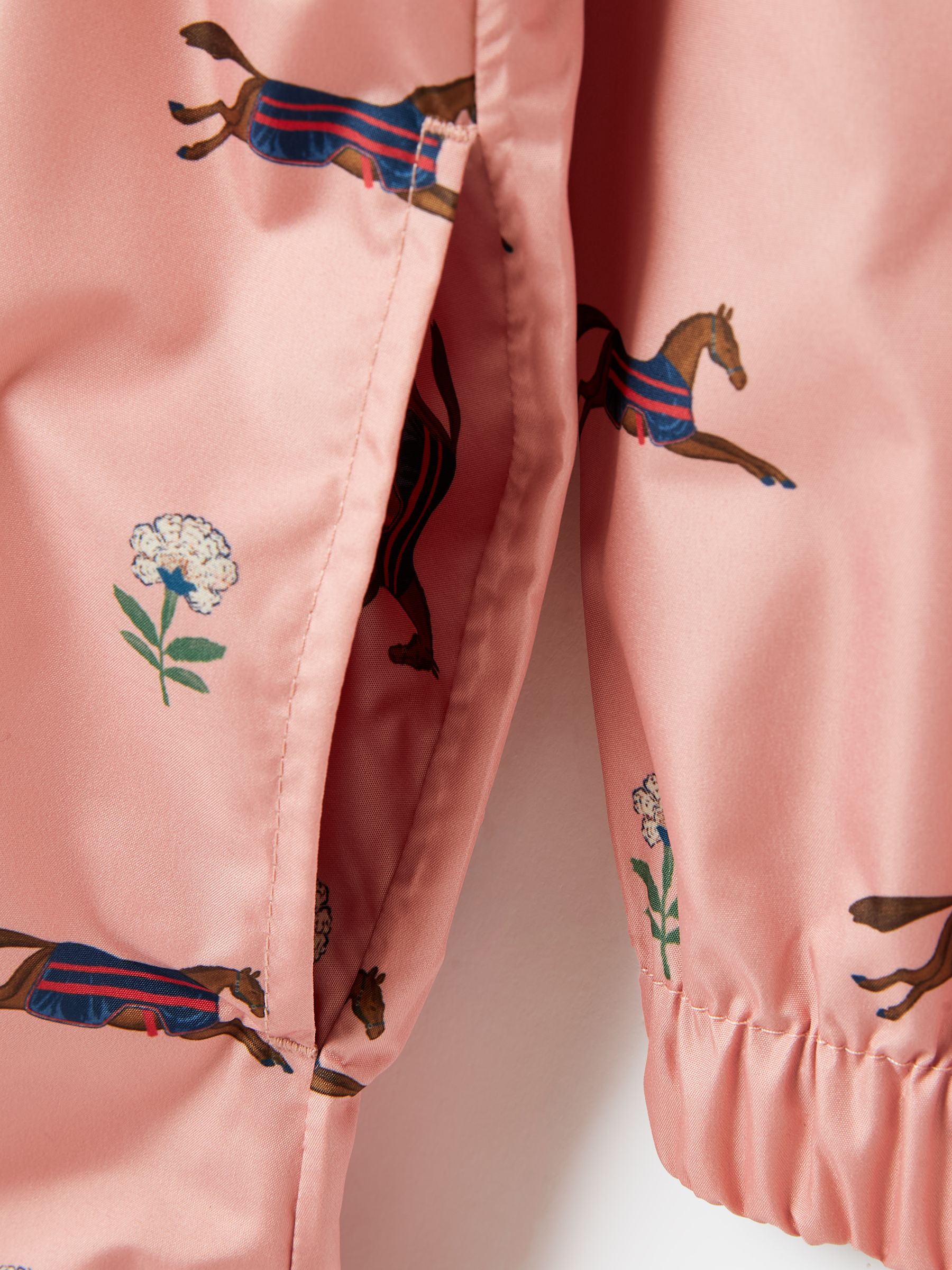 Girls' Rainford Pink Horse Waterproof Packable Raincoat With Hood - Image 6 of 6