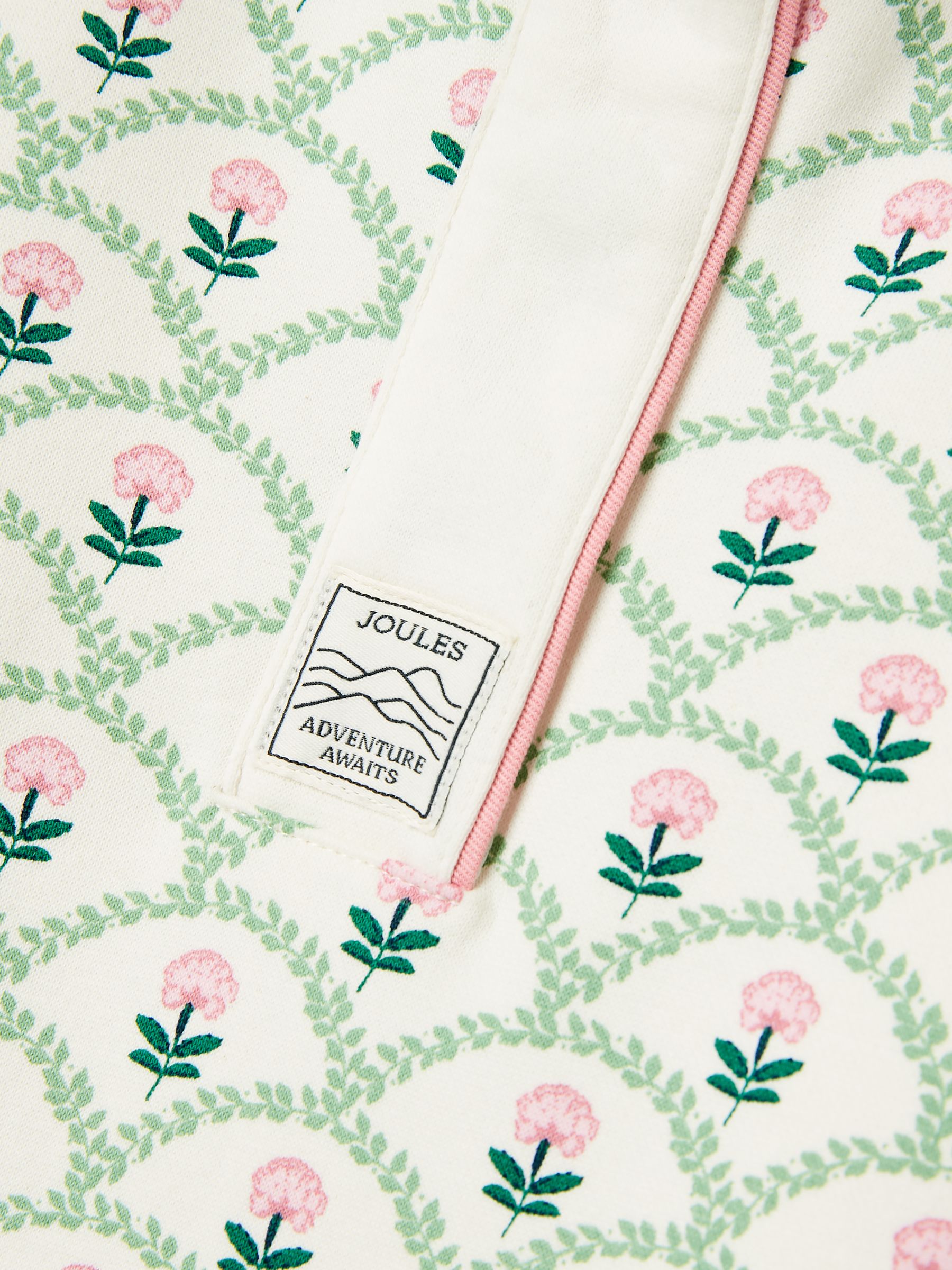 Girls' Burnham Cream Floral Funnel Neck Sweatshirt - Image 11 of 11