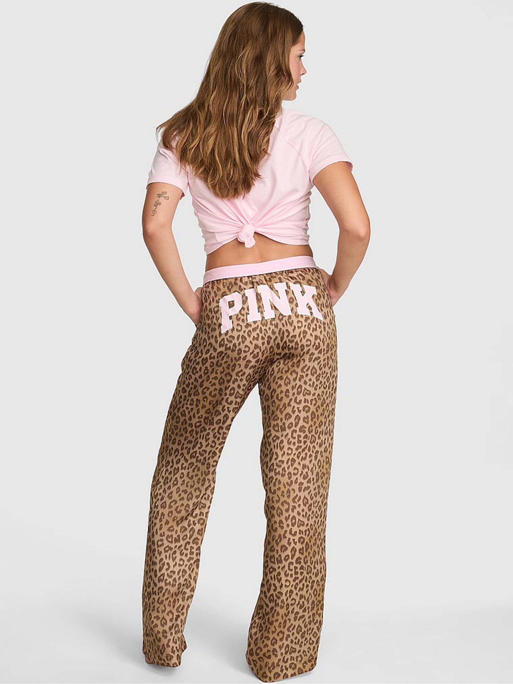 Leopard Brown Long Pyjama Bottoms - Image 2 of 2 Leopard Brown Long Pyjama Bottoms - Image 2 of 2