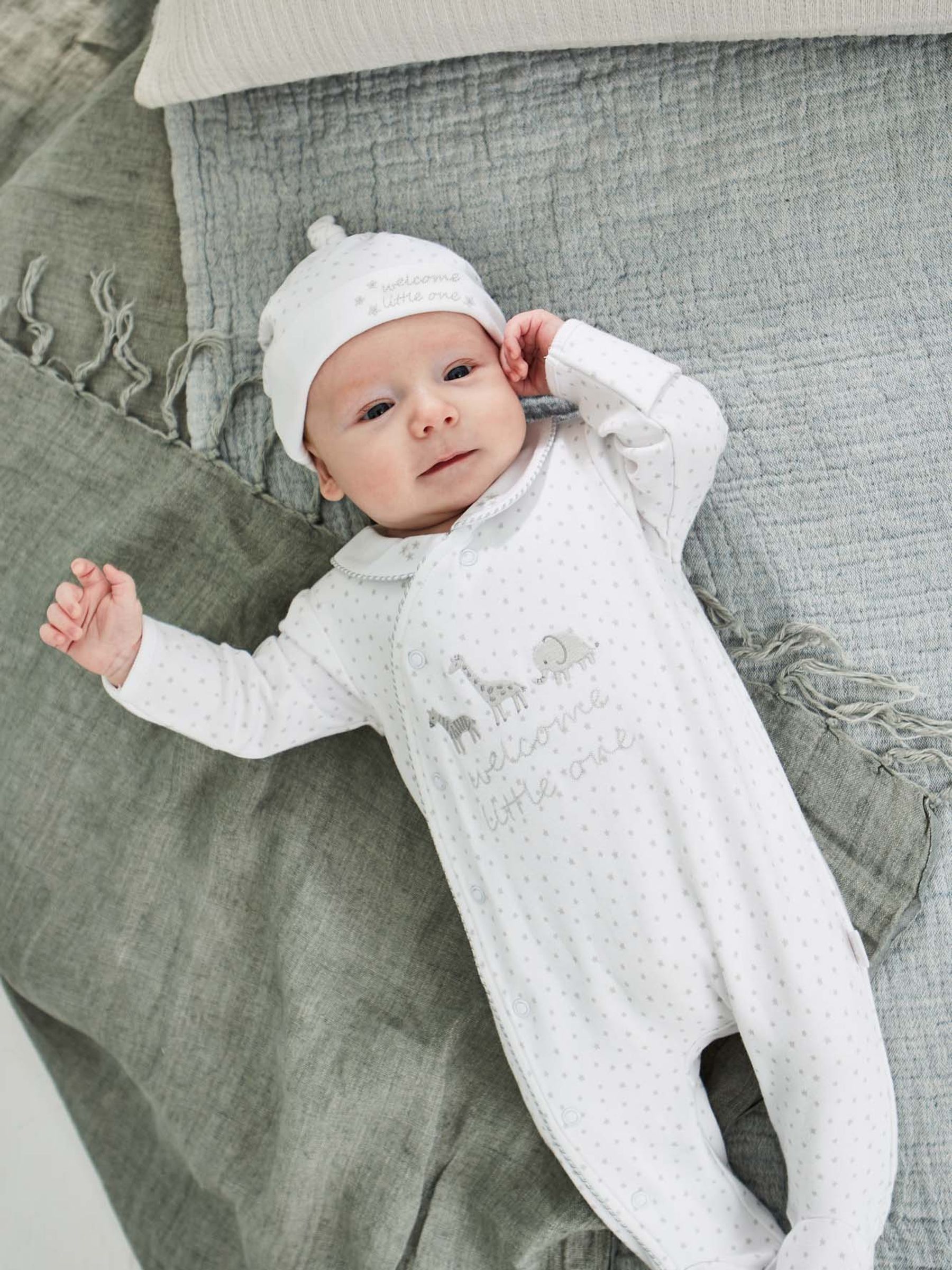 White Welcome Little One Baby Hat - Image 3 of 3