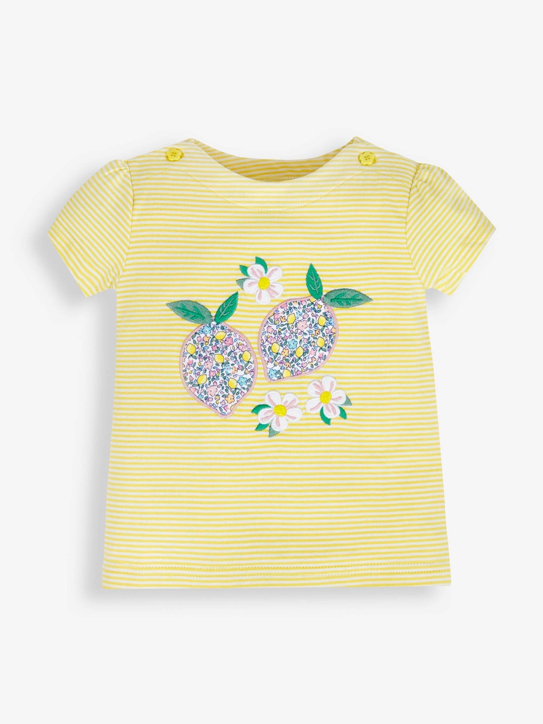 Yellow Stripe Lemon Appliqué T-Shirt - Image 3 of 4