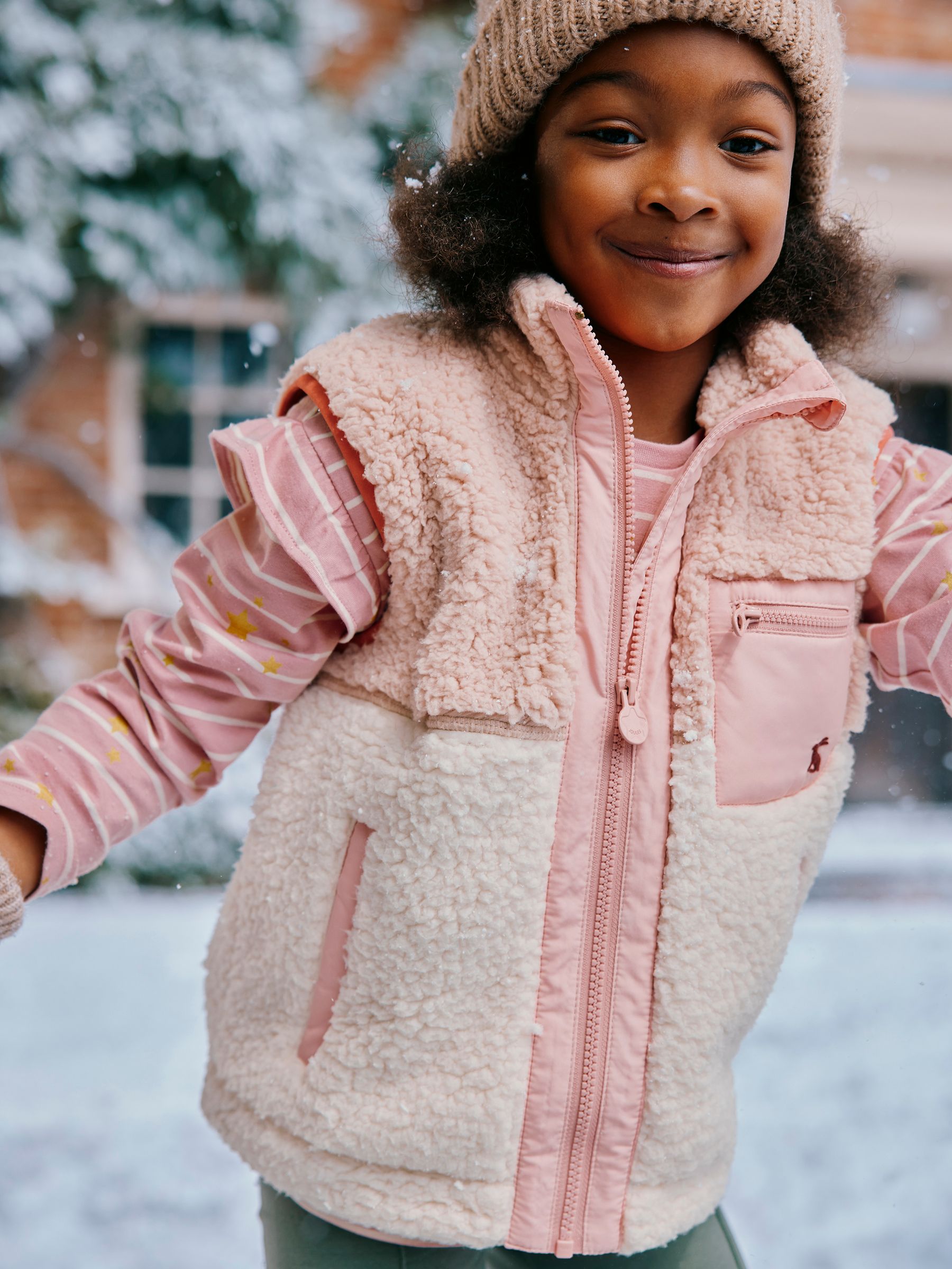 Mallory Pink Fleece Gilet | Joules
